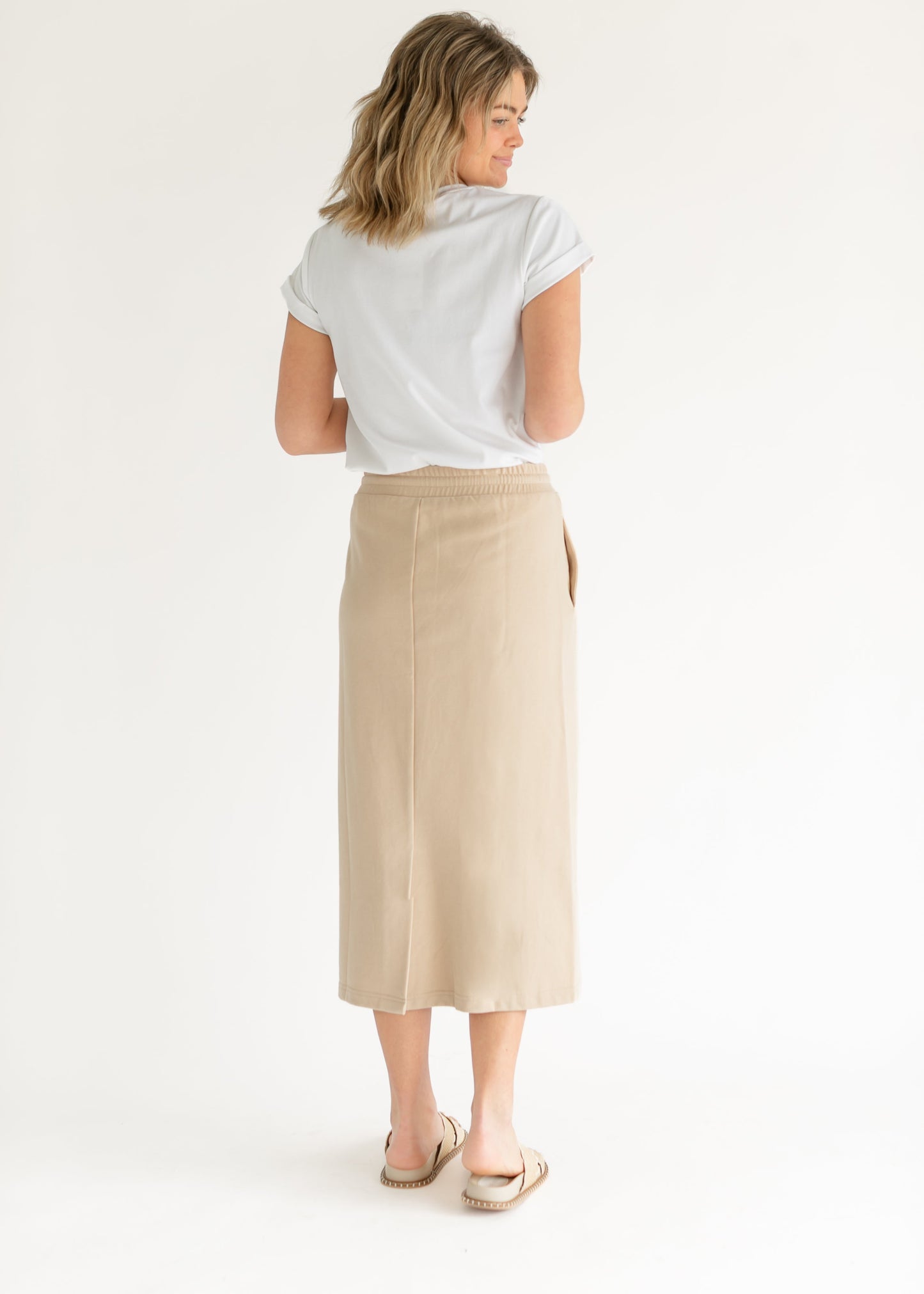 Dori Straight Fit Beige Skirt FF Skirts