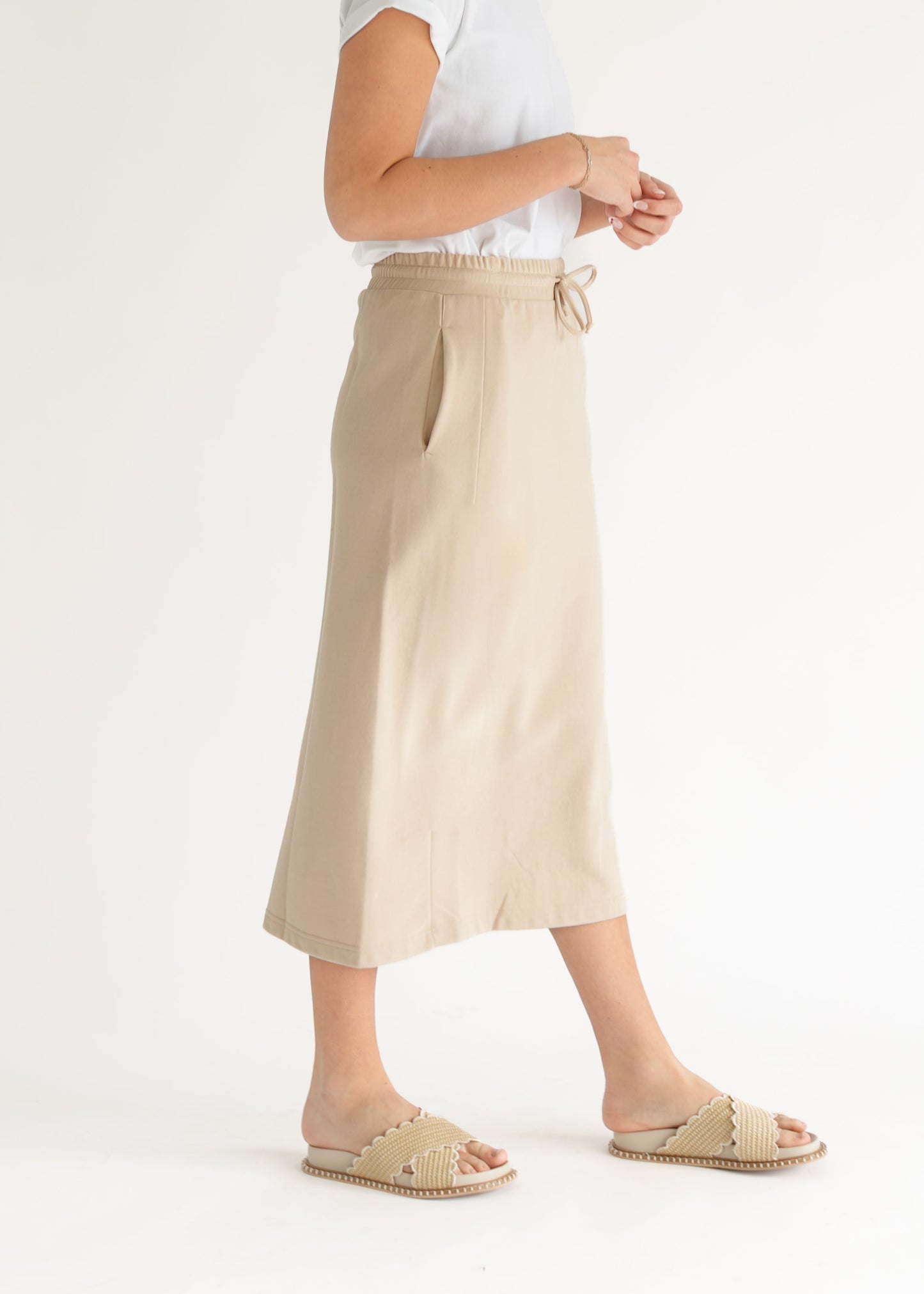 Dori Straight Fit Beige Skirt FF Skirts