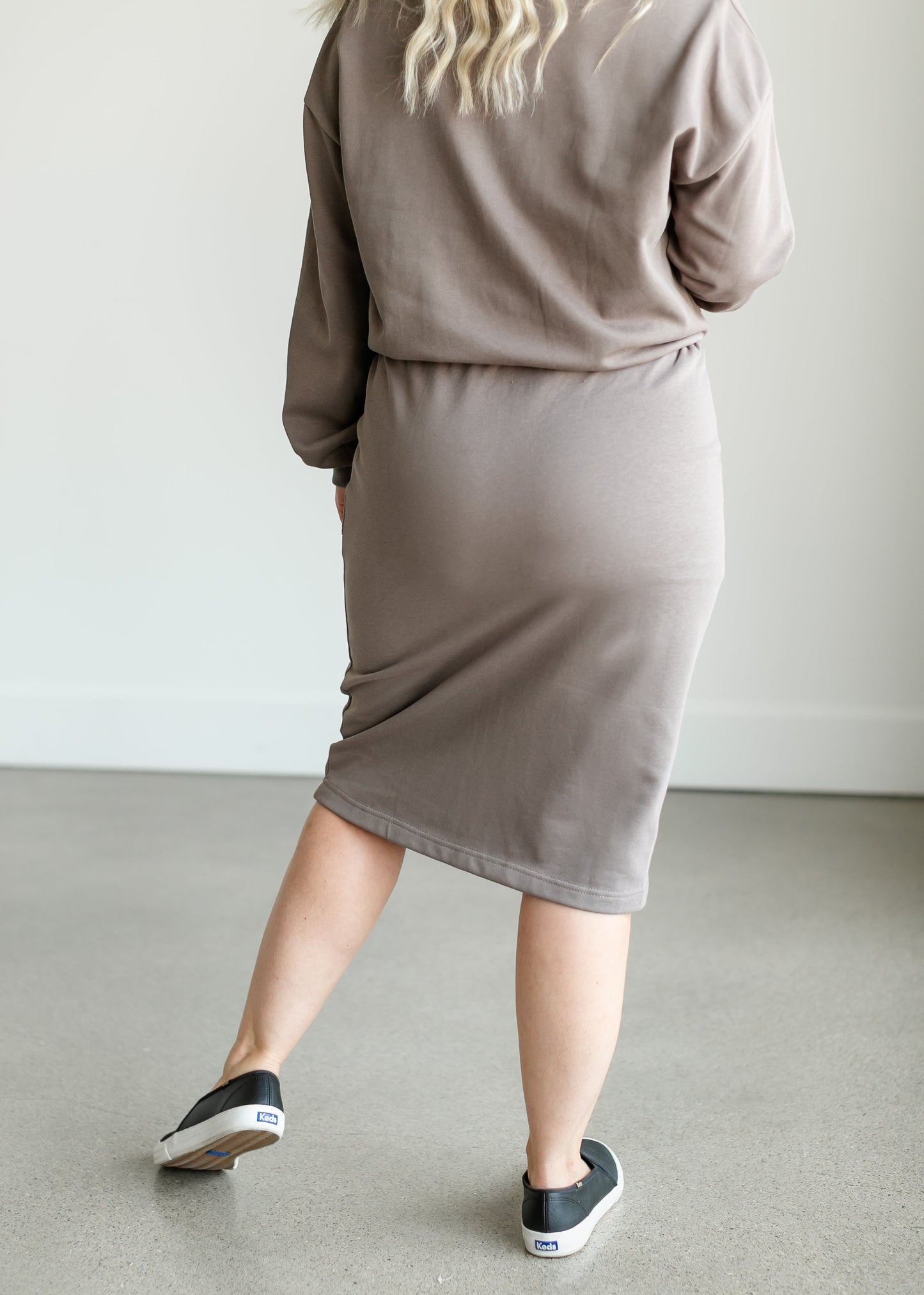Drawstring Knit Midi Skirt FF Skirts