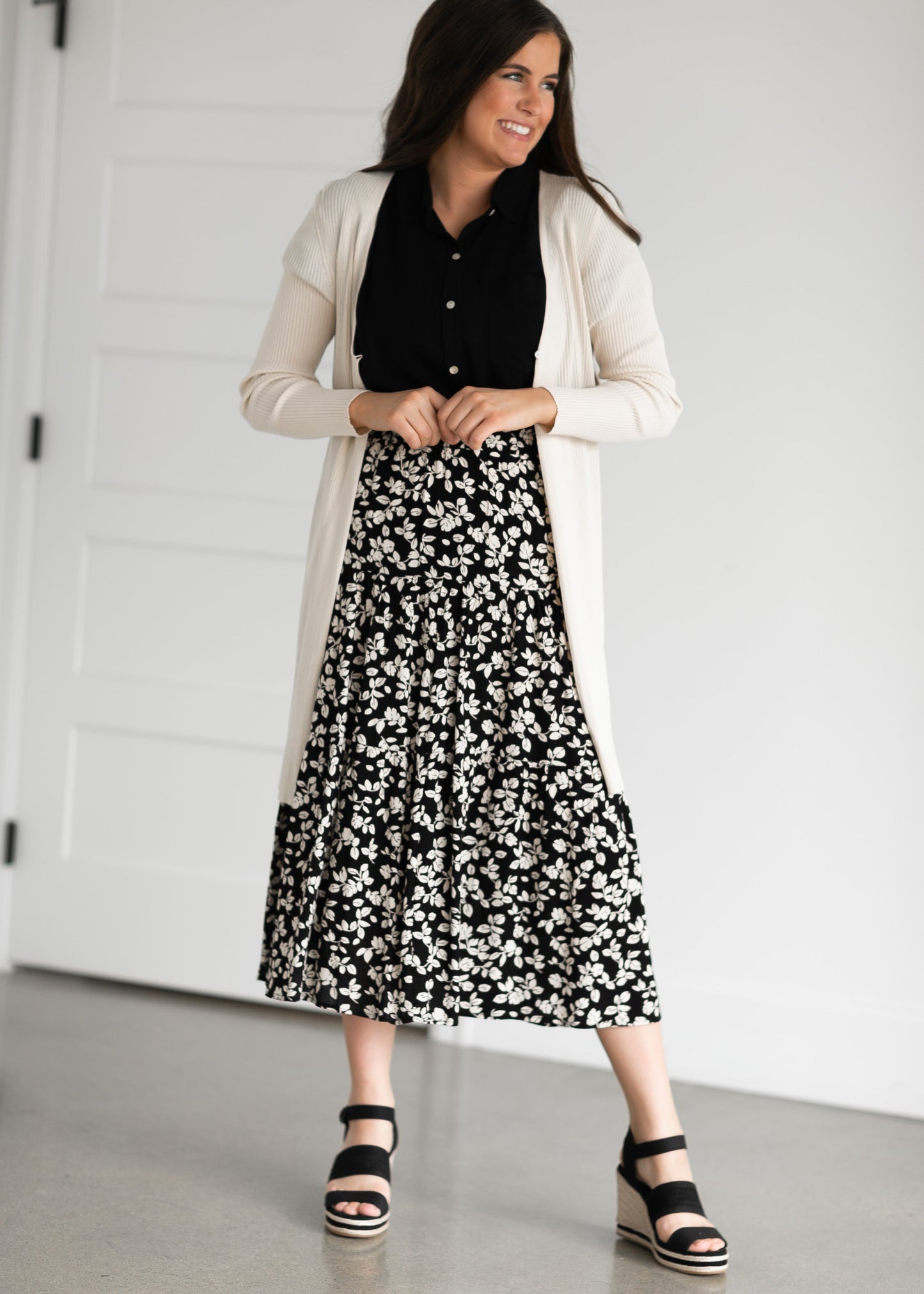 Duster Single Button Ribbed Cardigan Tops