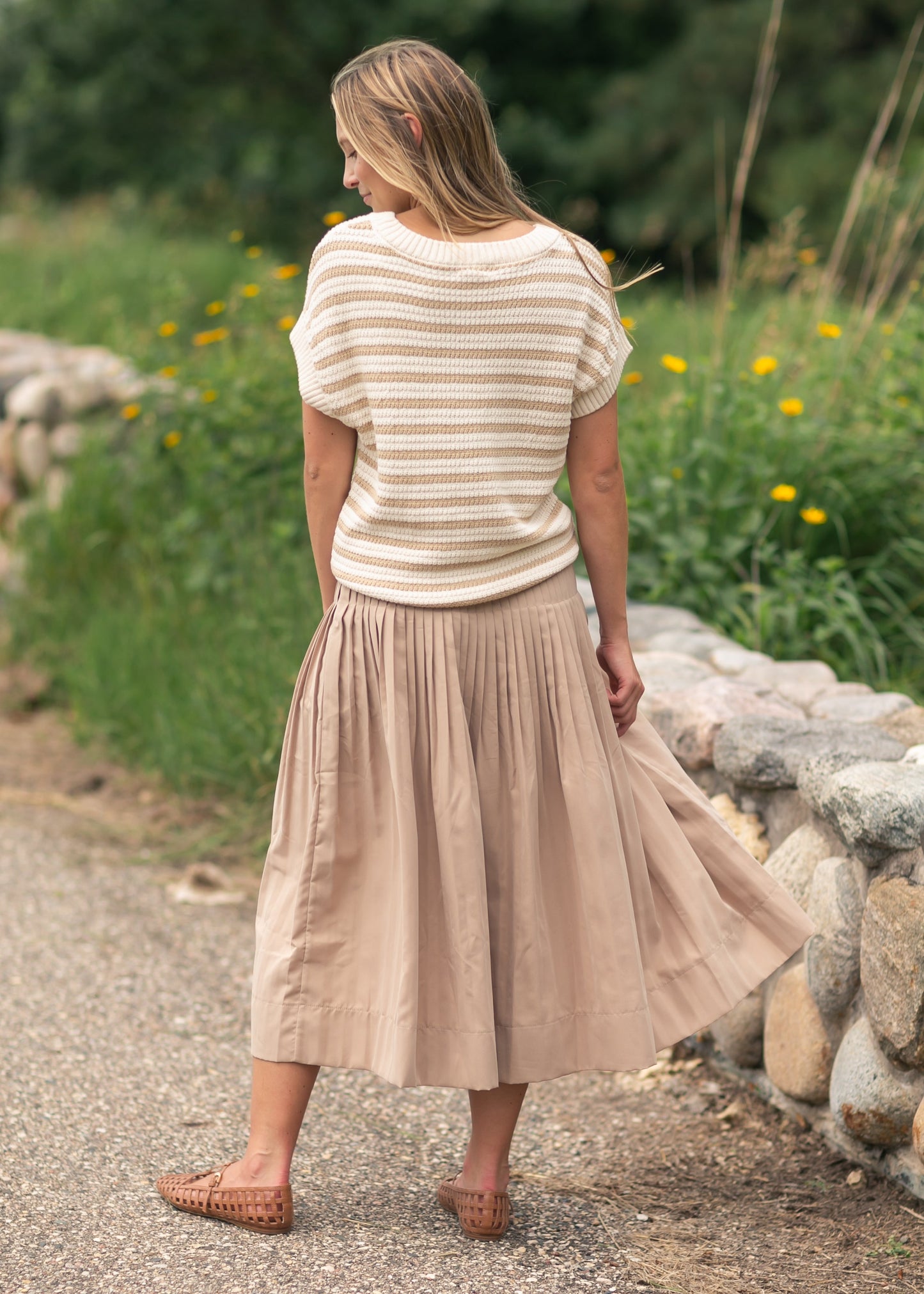 Elastic Waist Detailed Midi Skirt FF Skirts
