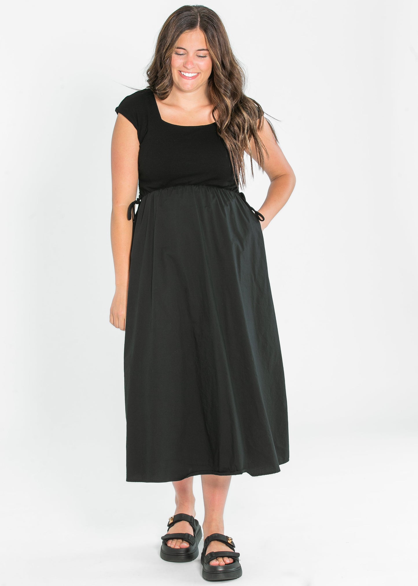 Eleanor Wide Strap A-line Maxi Dress IC Dresses