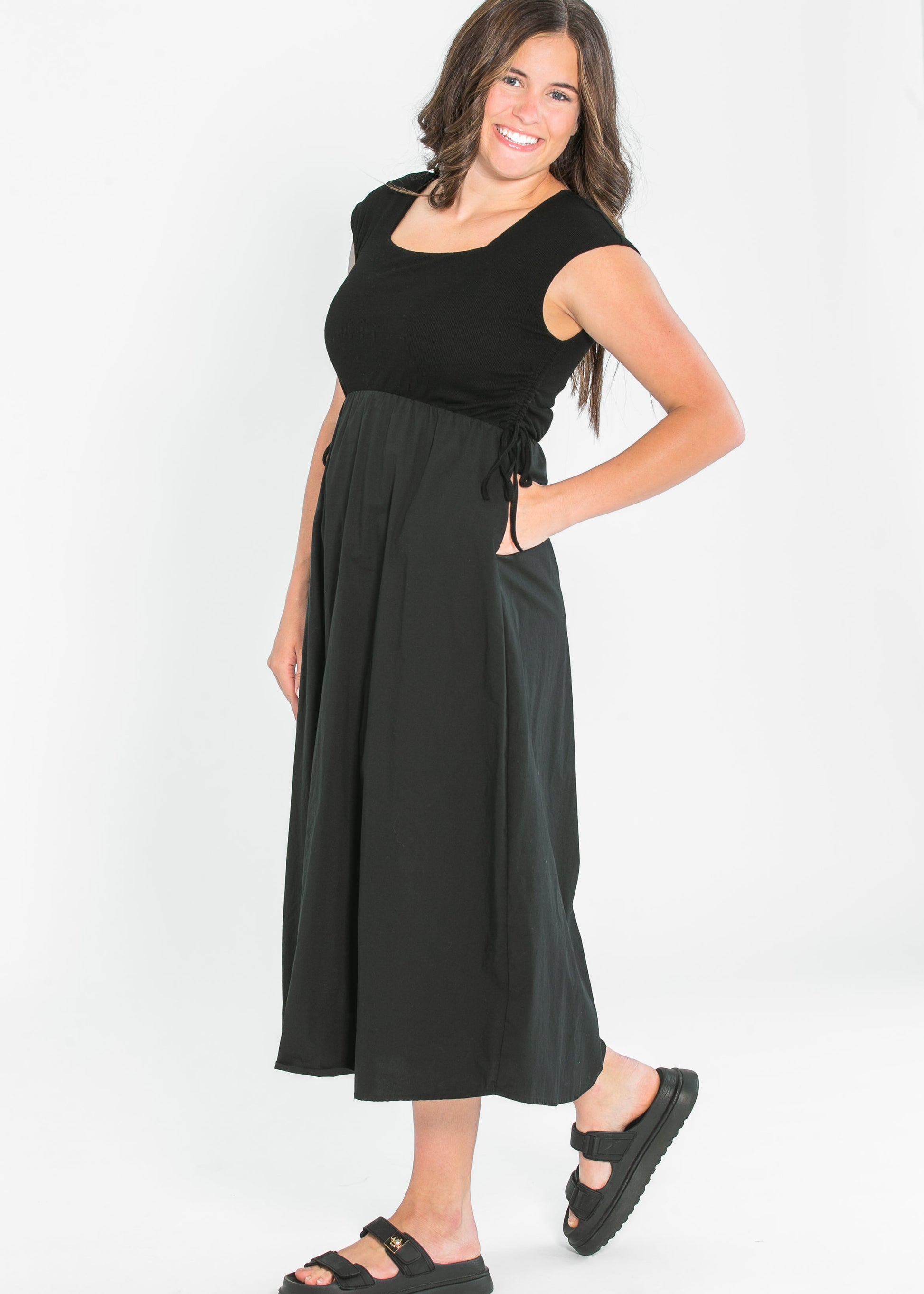Eleanor Wide Strap A-line Maxi Dress IC Dresses