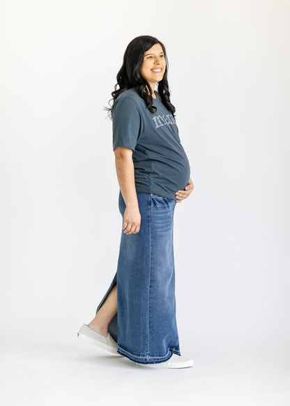 Elise Maternity Maxi Denim Skirt IC Skirts