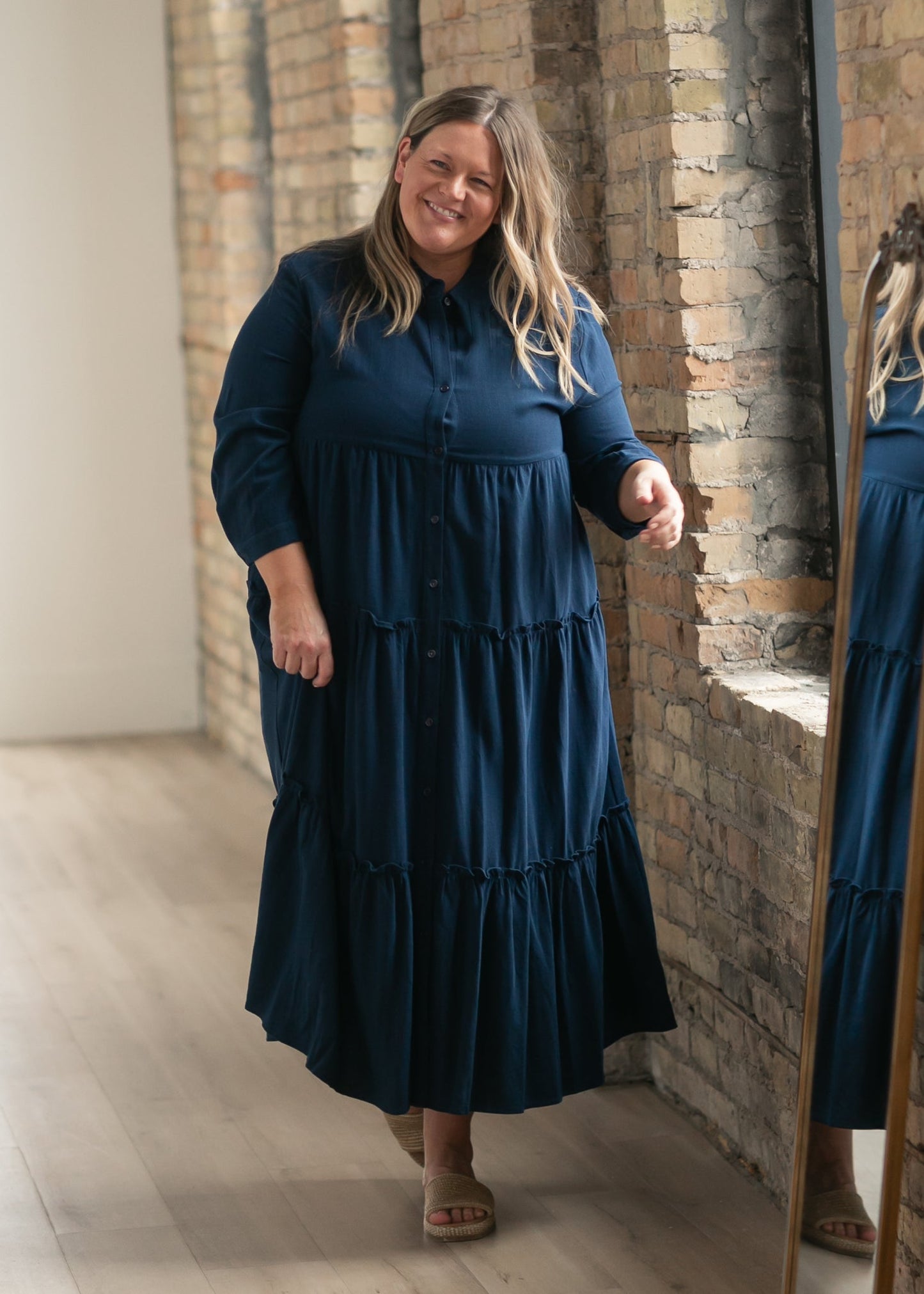 Elsie Button Front Midi Dress IC Dresses