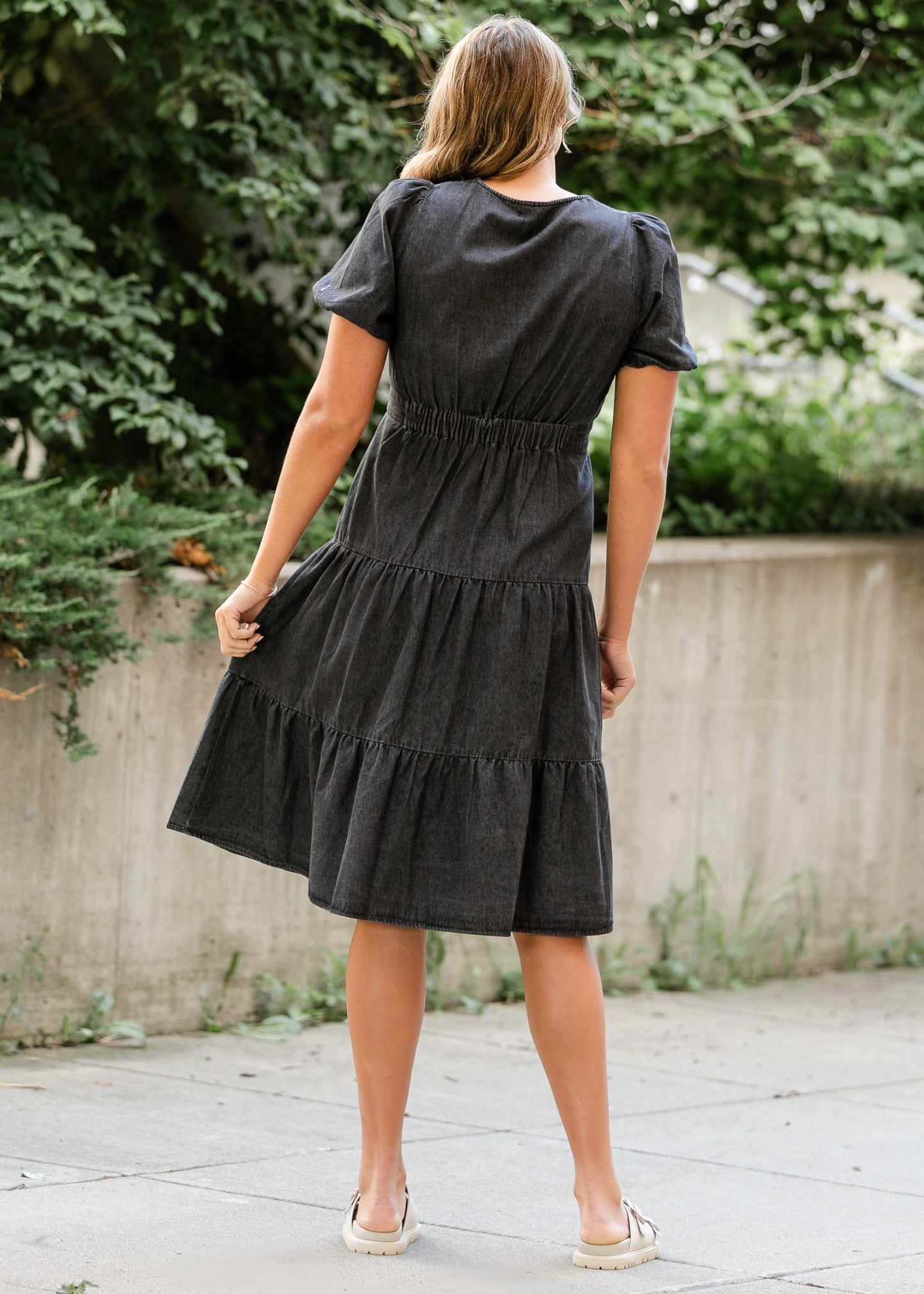 Elton Square Neck Dress FF Dresses
