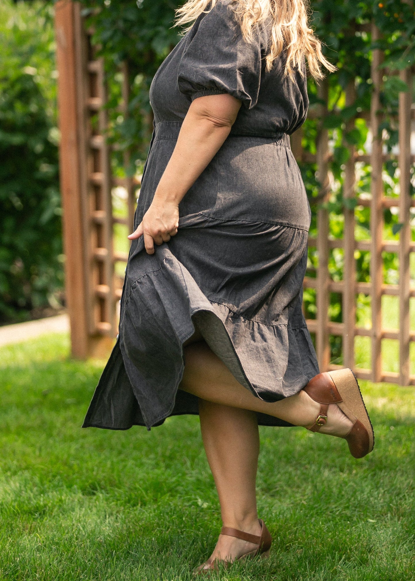 Elton Square Neck Dress FF Dresses