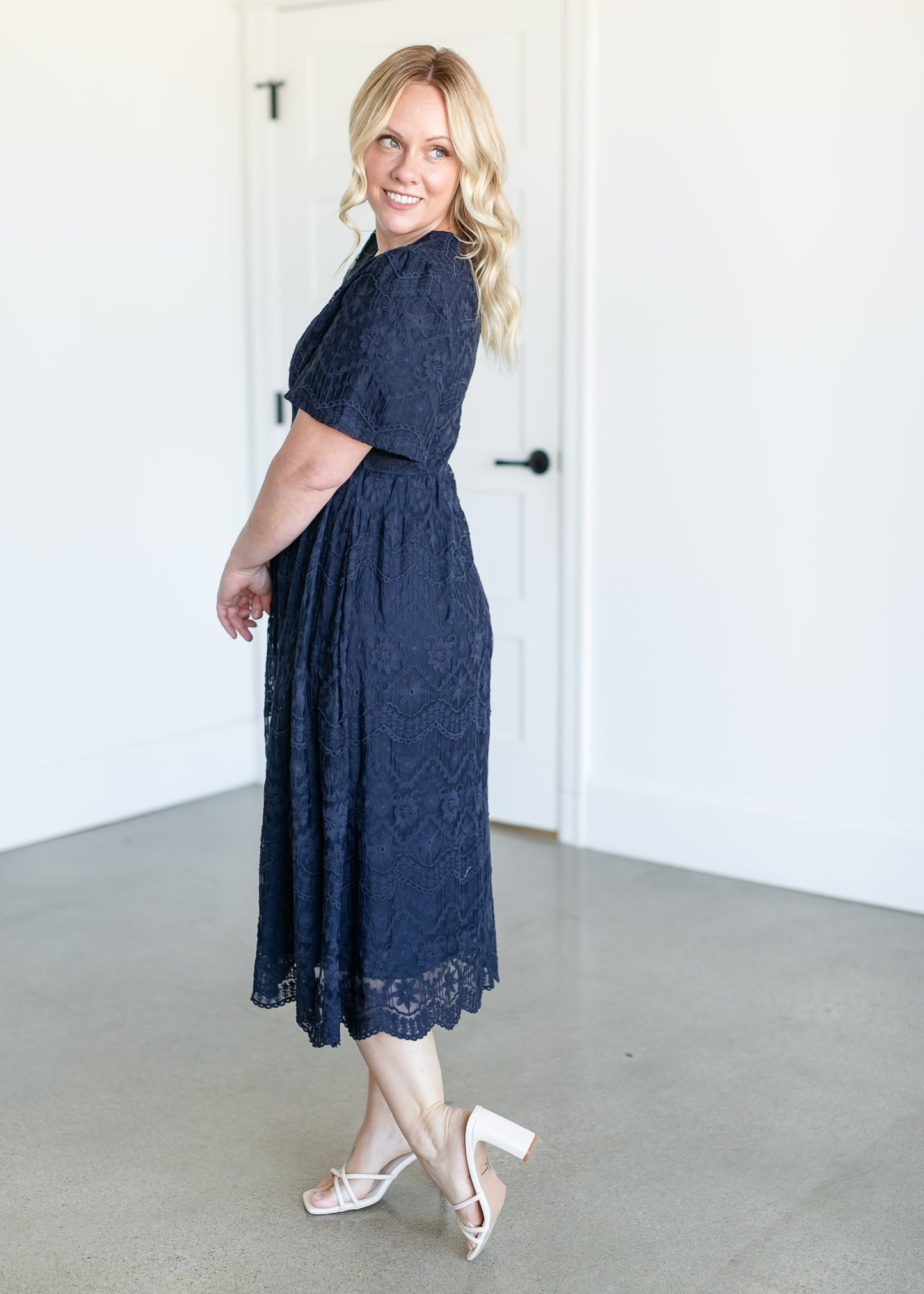Embroidered Lace Midi Dress FF Dresses