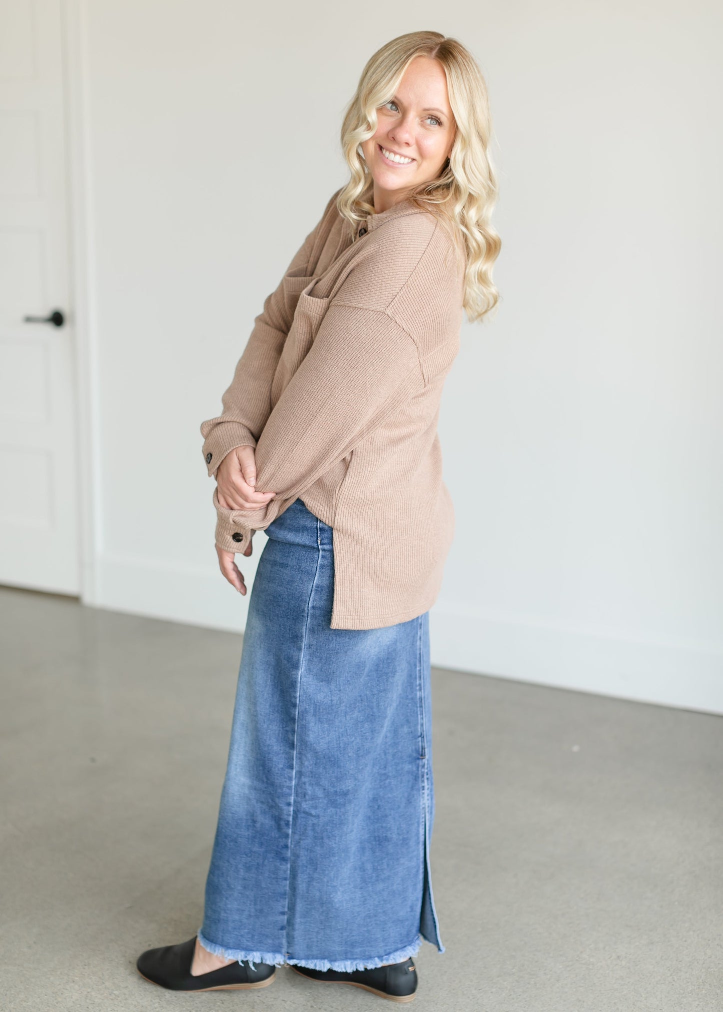 Emerie Cord Button Up Shacket FF Tops