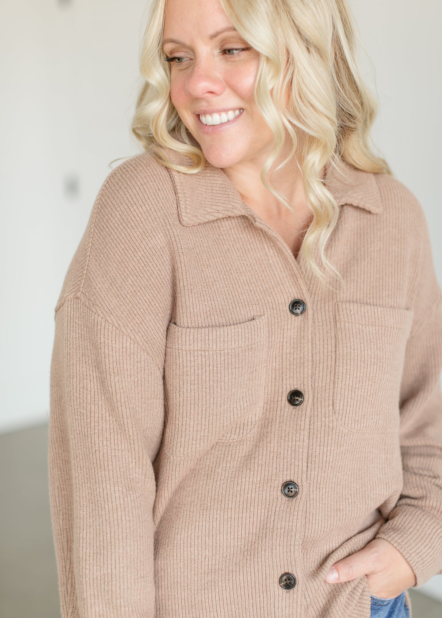Emerie Cord Button Up Shacket FF Tops