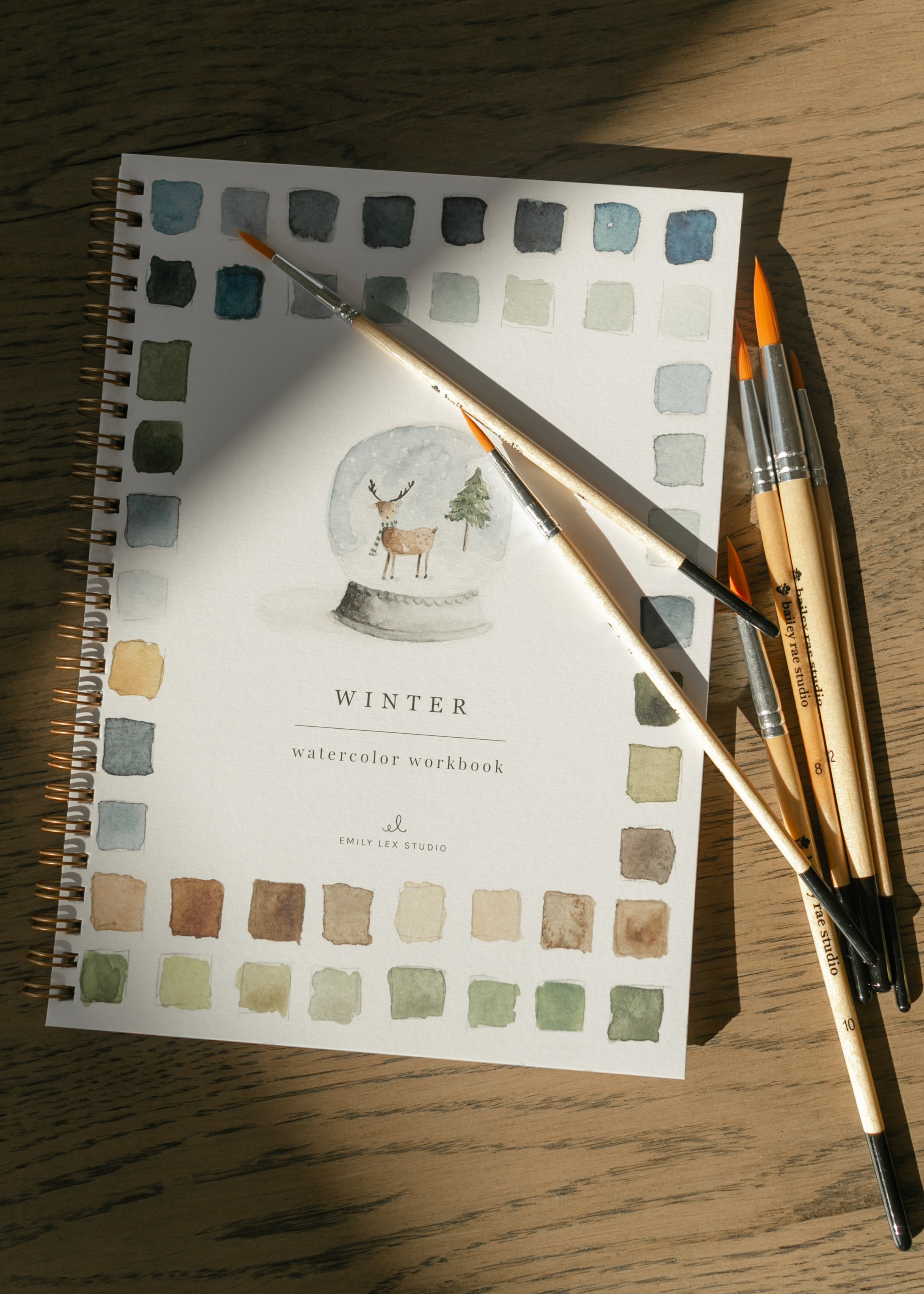 Winter-themed watercolor practice for beginners.