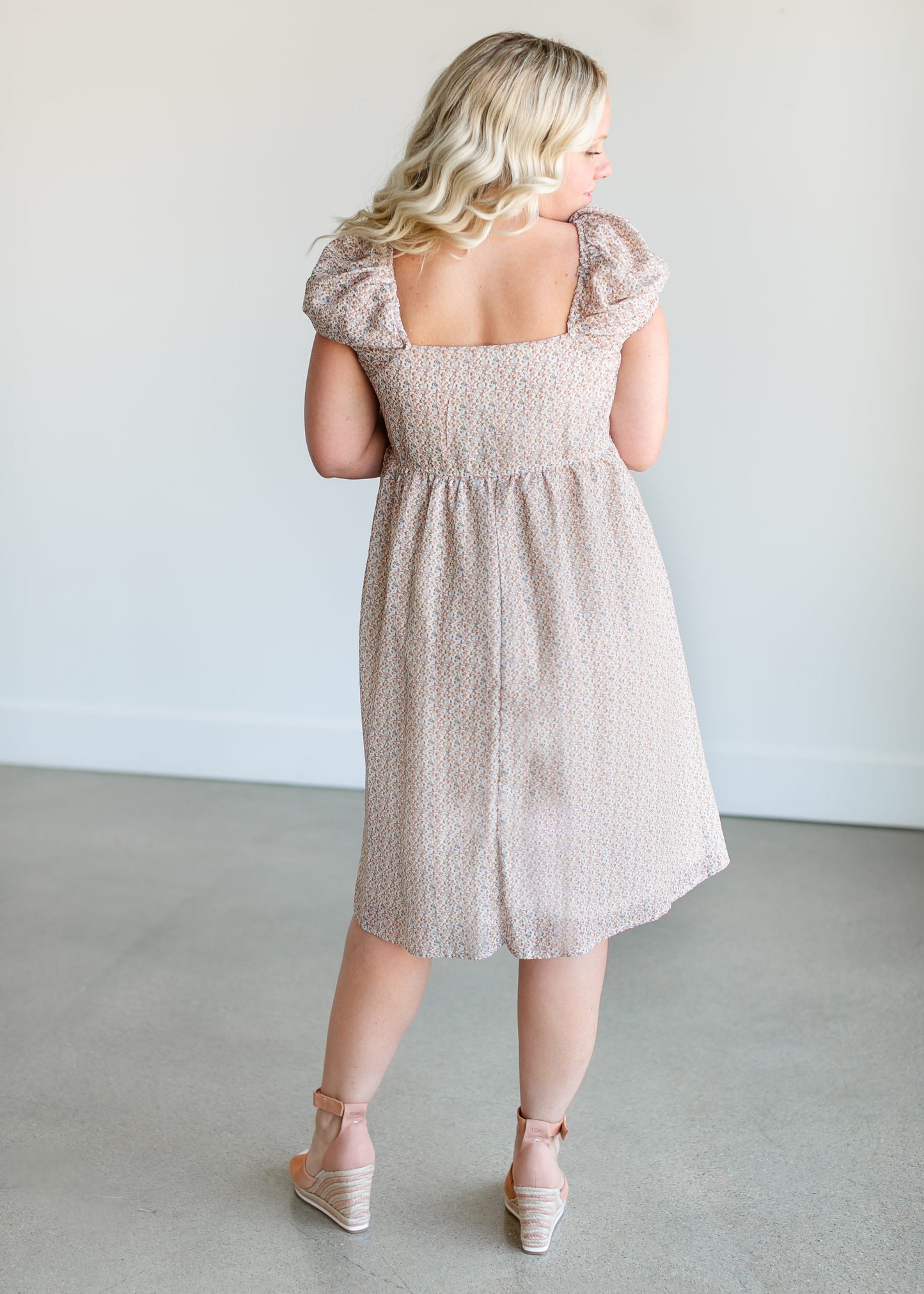 Empire Waist Ditsy Floral Midi Dress FF Dresses