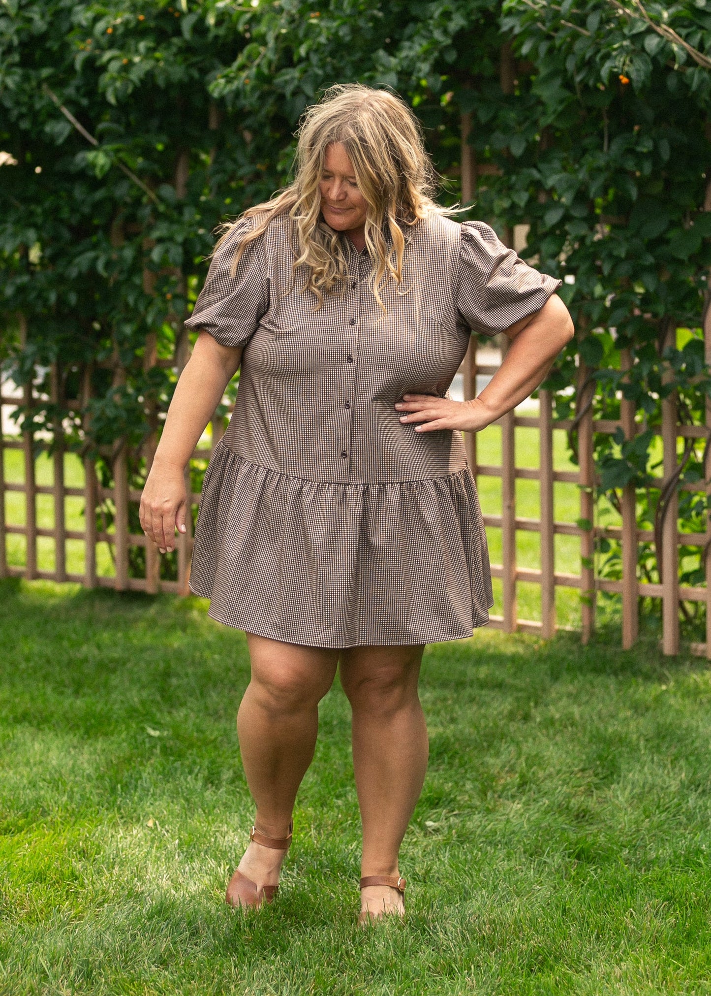 Esme Chocolate Check Dress FF Dresses