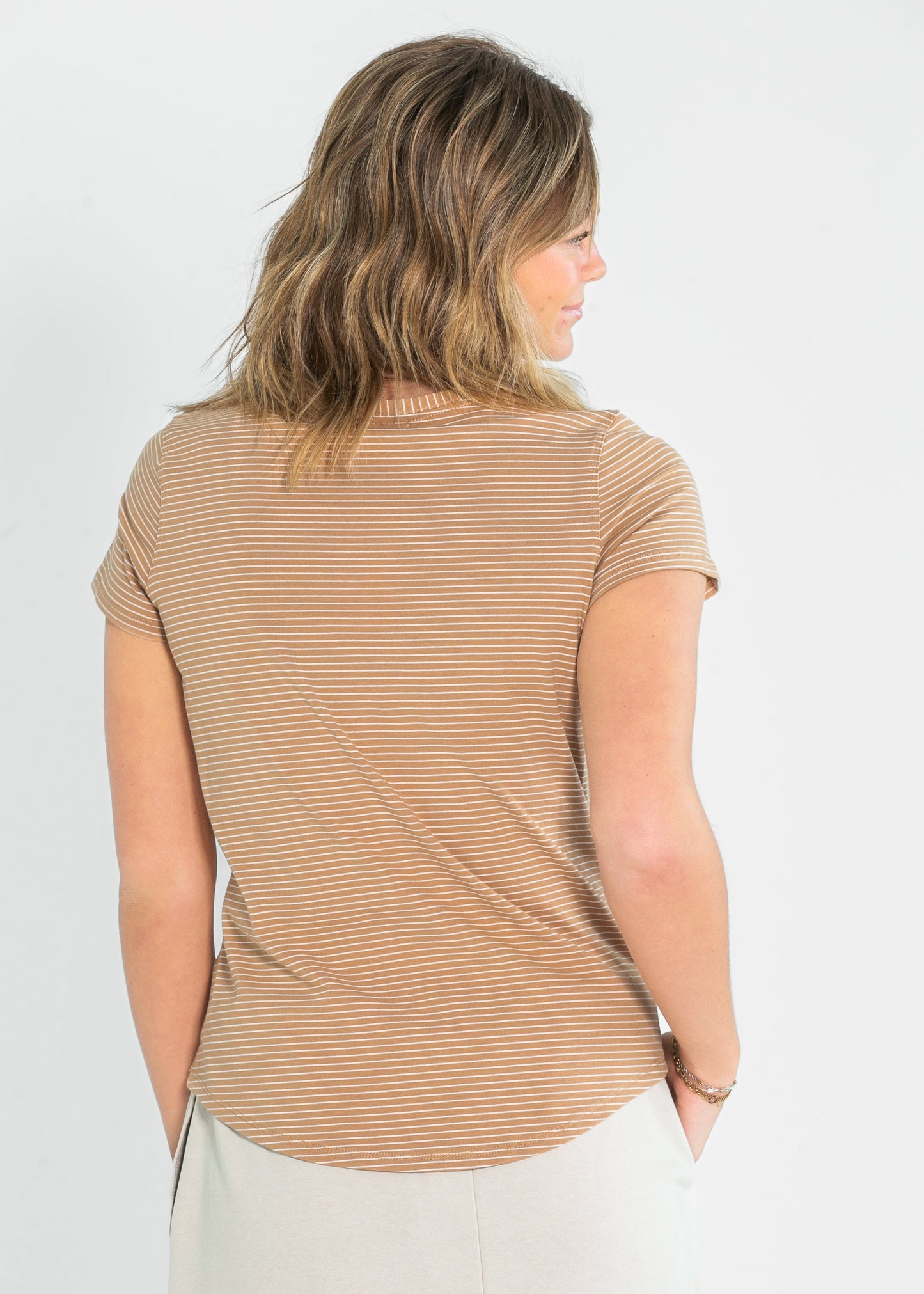 Essential Crew Striped Basic Tee IC Tops