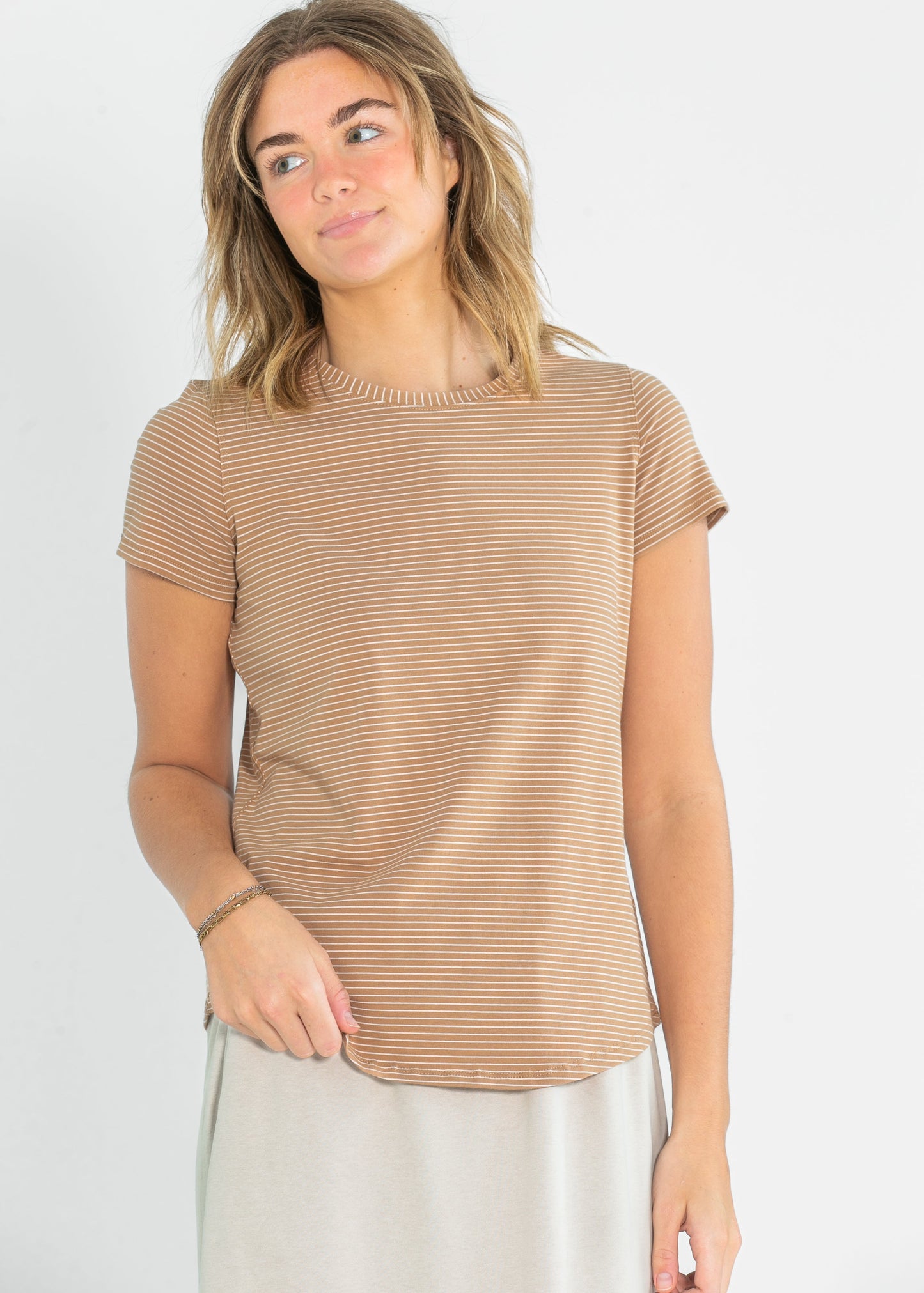 Essential Crew Striped Basic Tee IC Tops