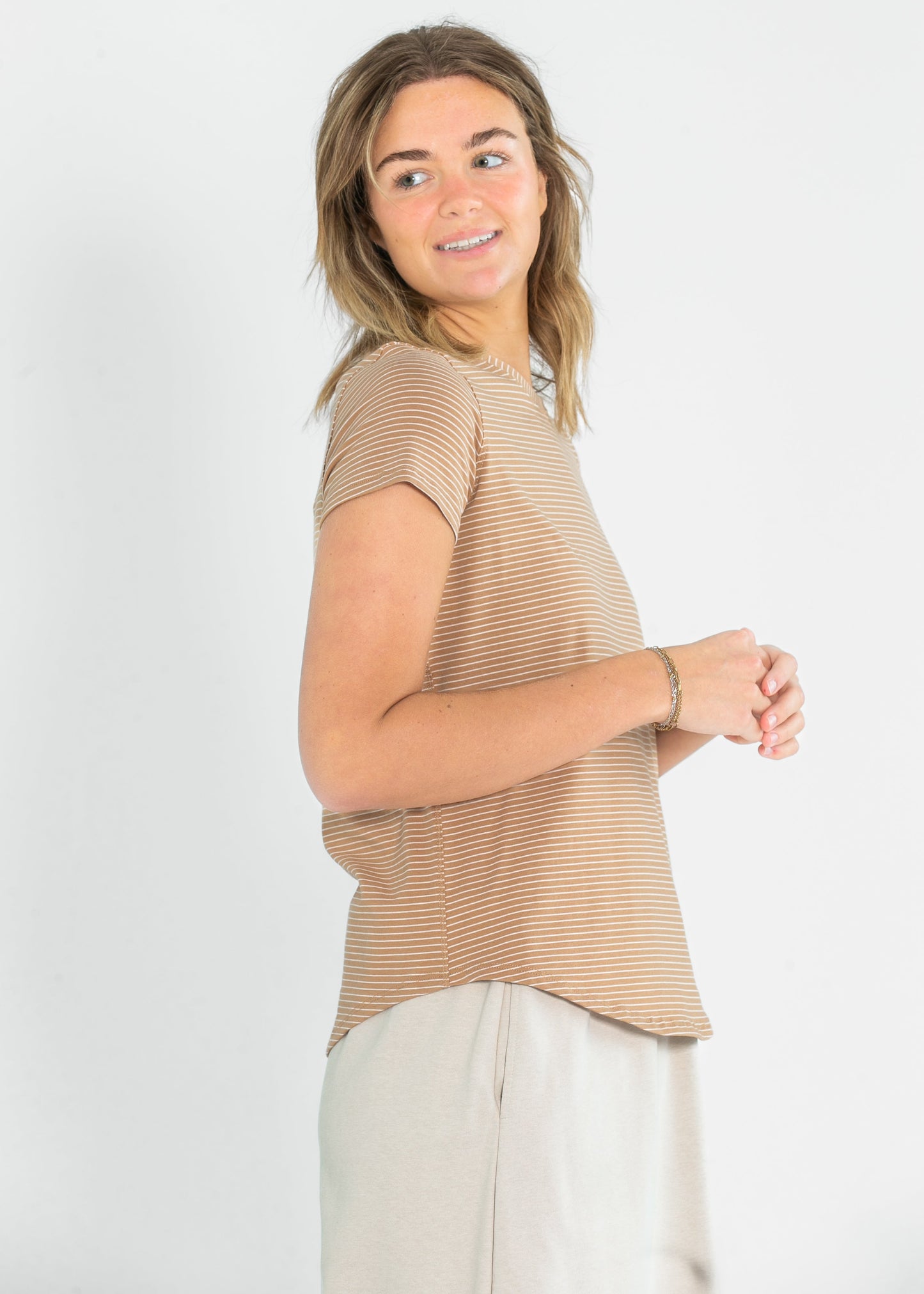 Essential Crew Striped Basic Tee IC Tops