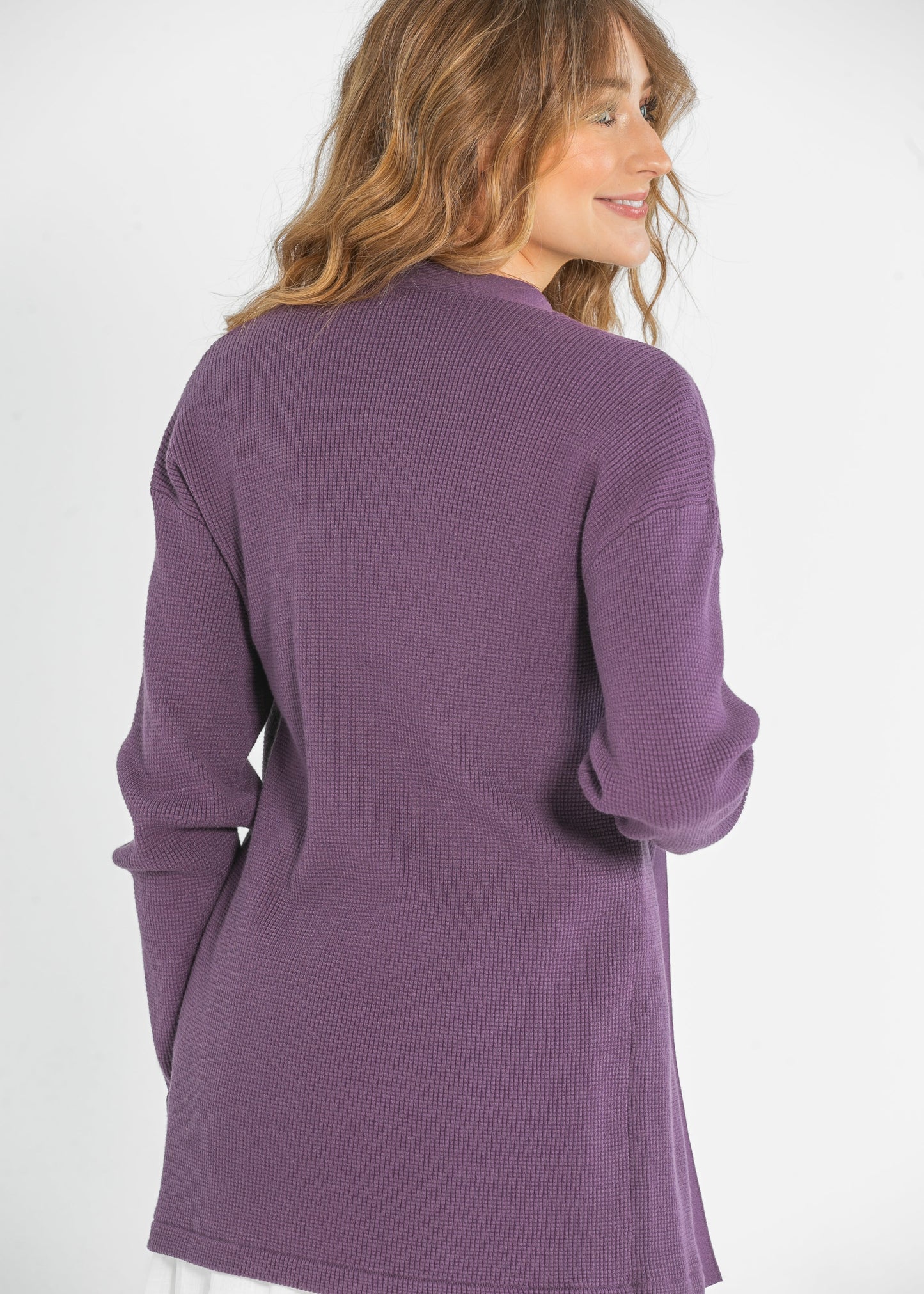 Essential Waffle Knit Cardigan FF Tops