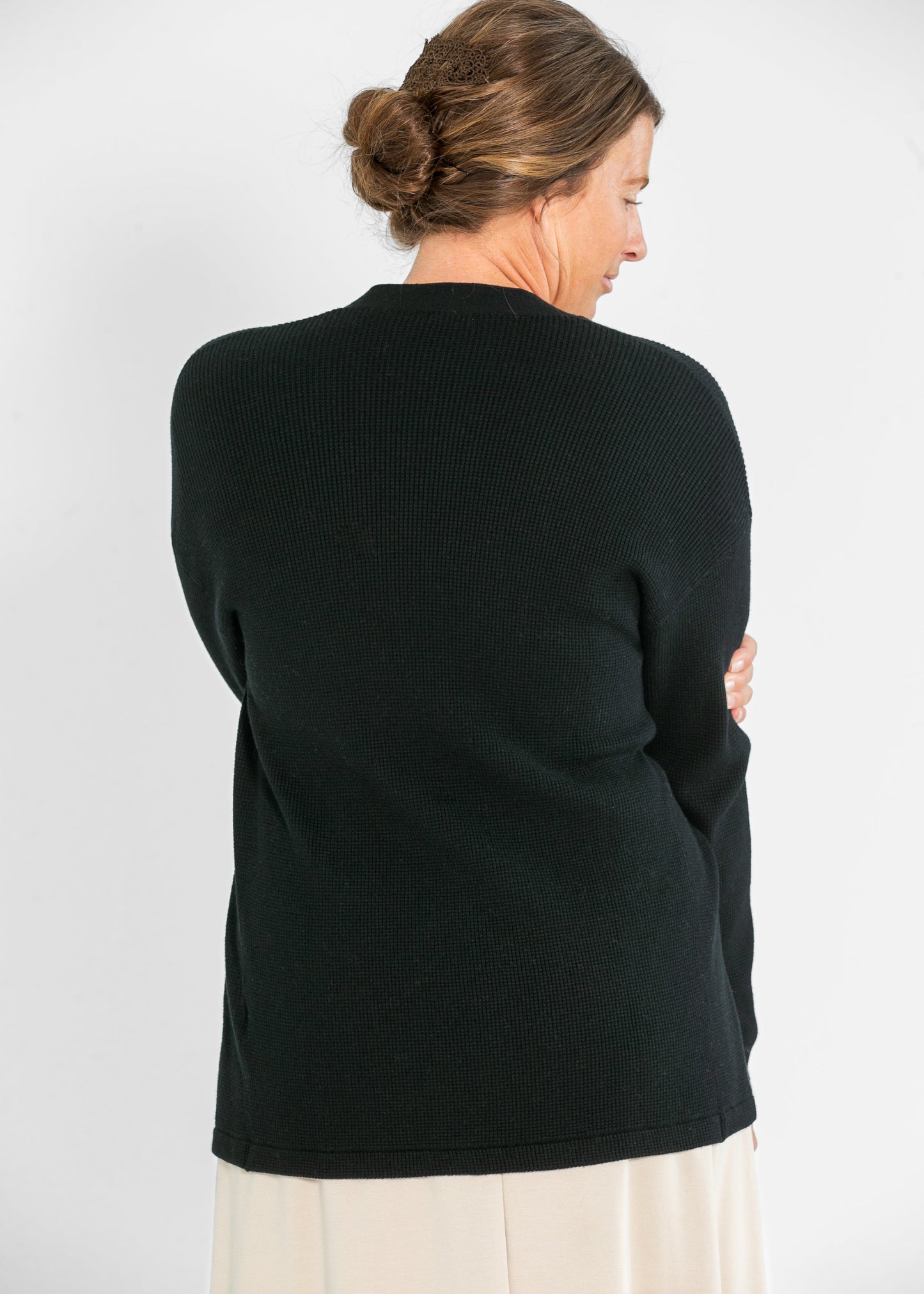 Essential Waffle Knit Cardigan FF Tops