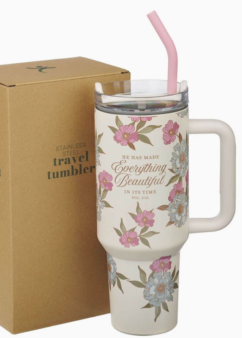 Everything Beautiful Ecclesiastes 3:11 Straw Tumbler Gifts