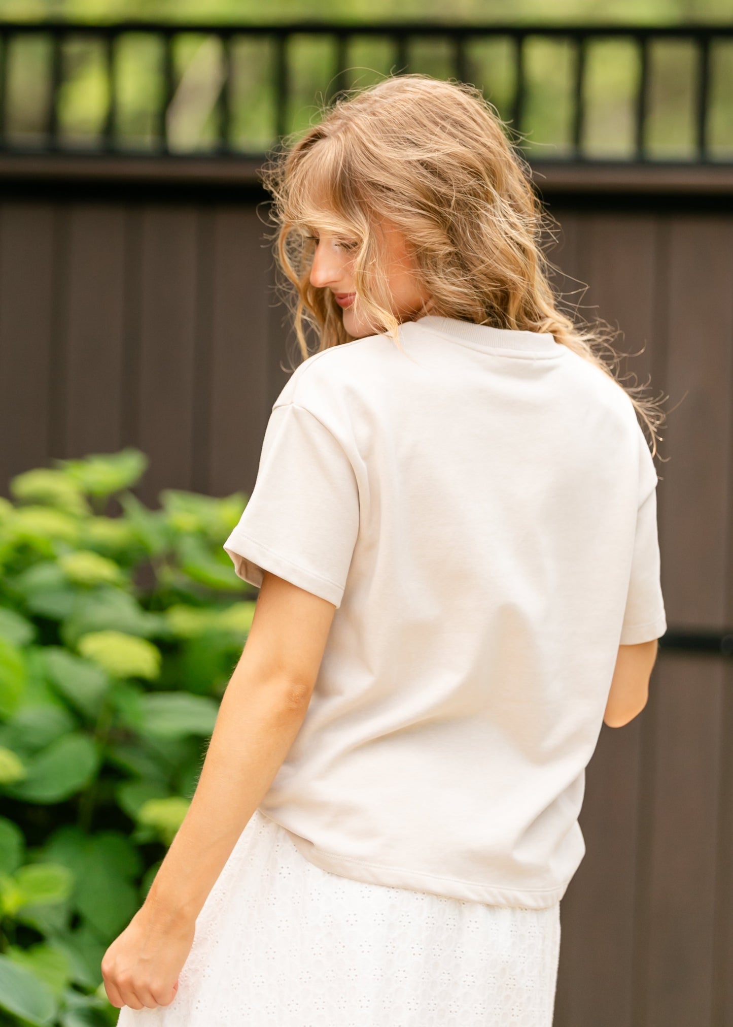 Eyelet Detail Faith Tee FF Tops