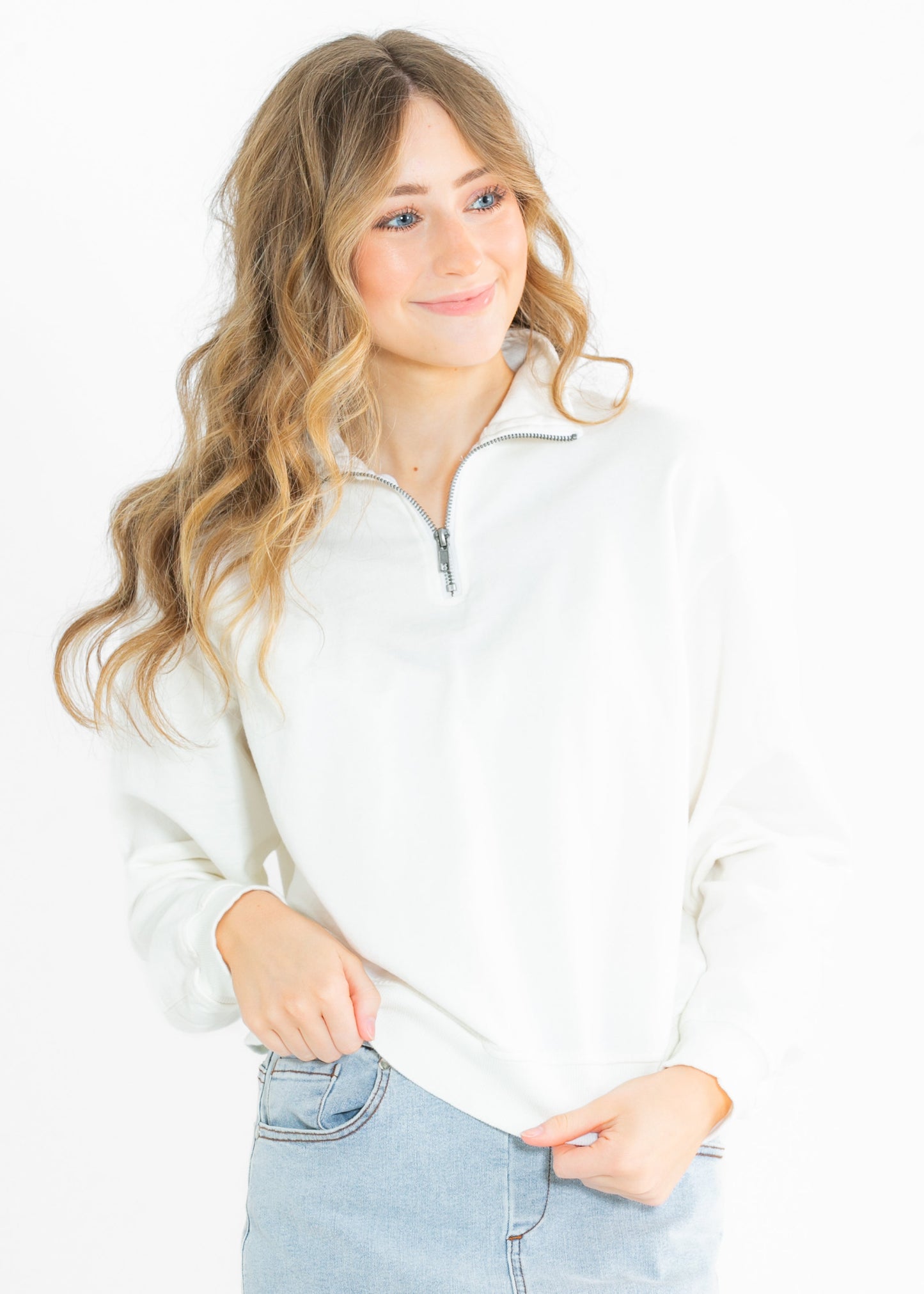 Farah Half Zip Long Sleeve Sweatshirt FF Tops