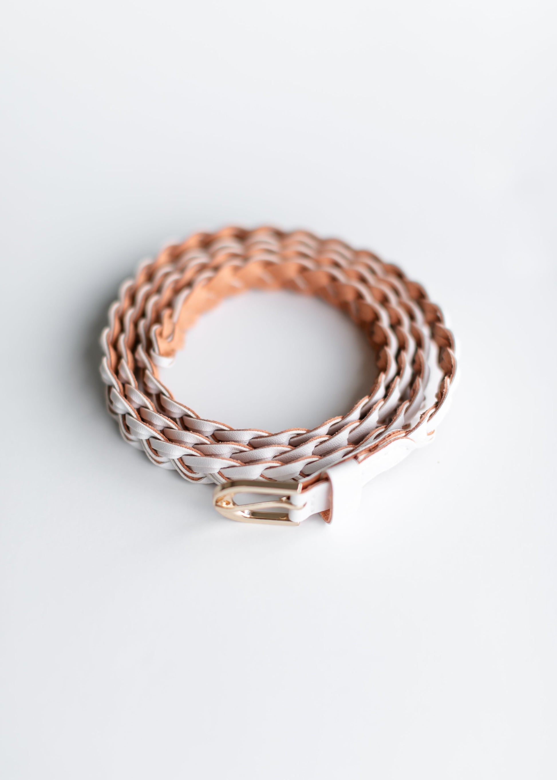 Faux Leather Skinny Braided Belt Accessories