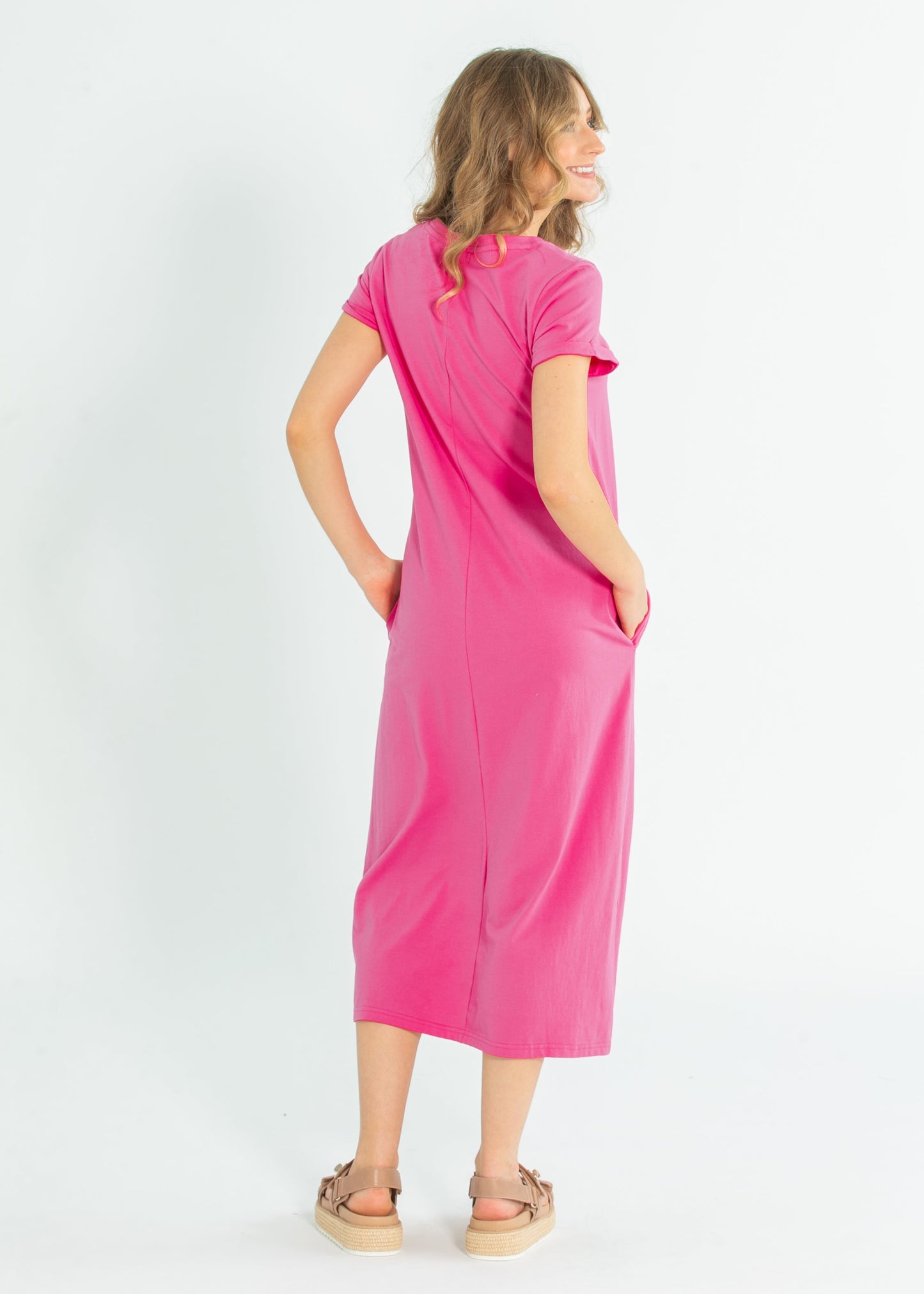 Finley V-Neck T-Shirt Midi Dress IC Dresses