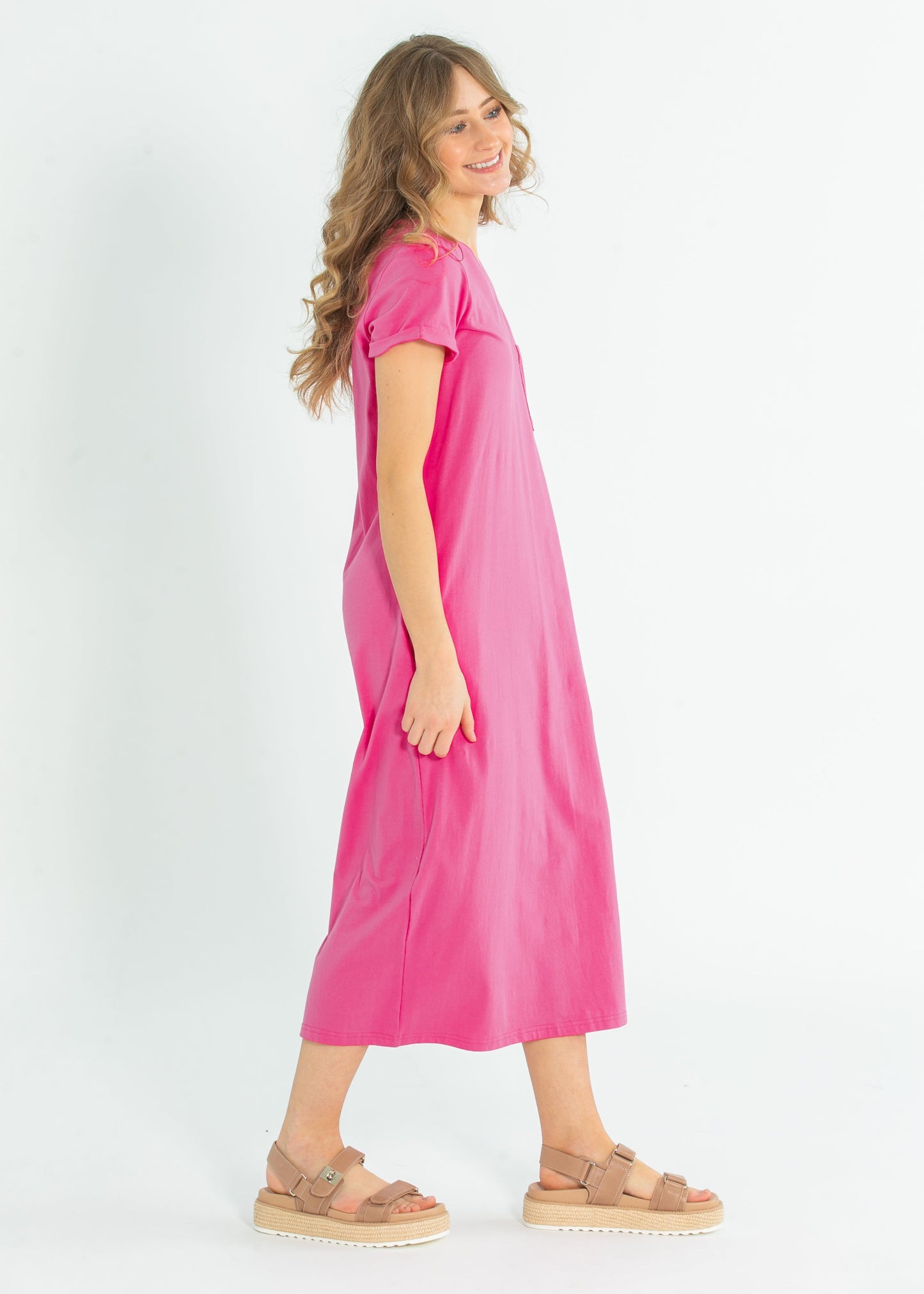 Finley V-Neck T-Shirt Midi Dress IC Dresses