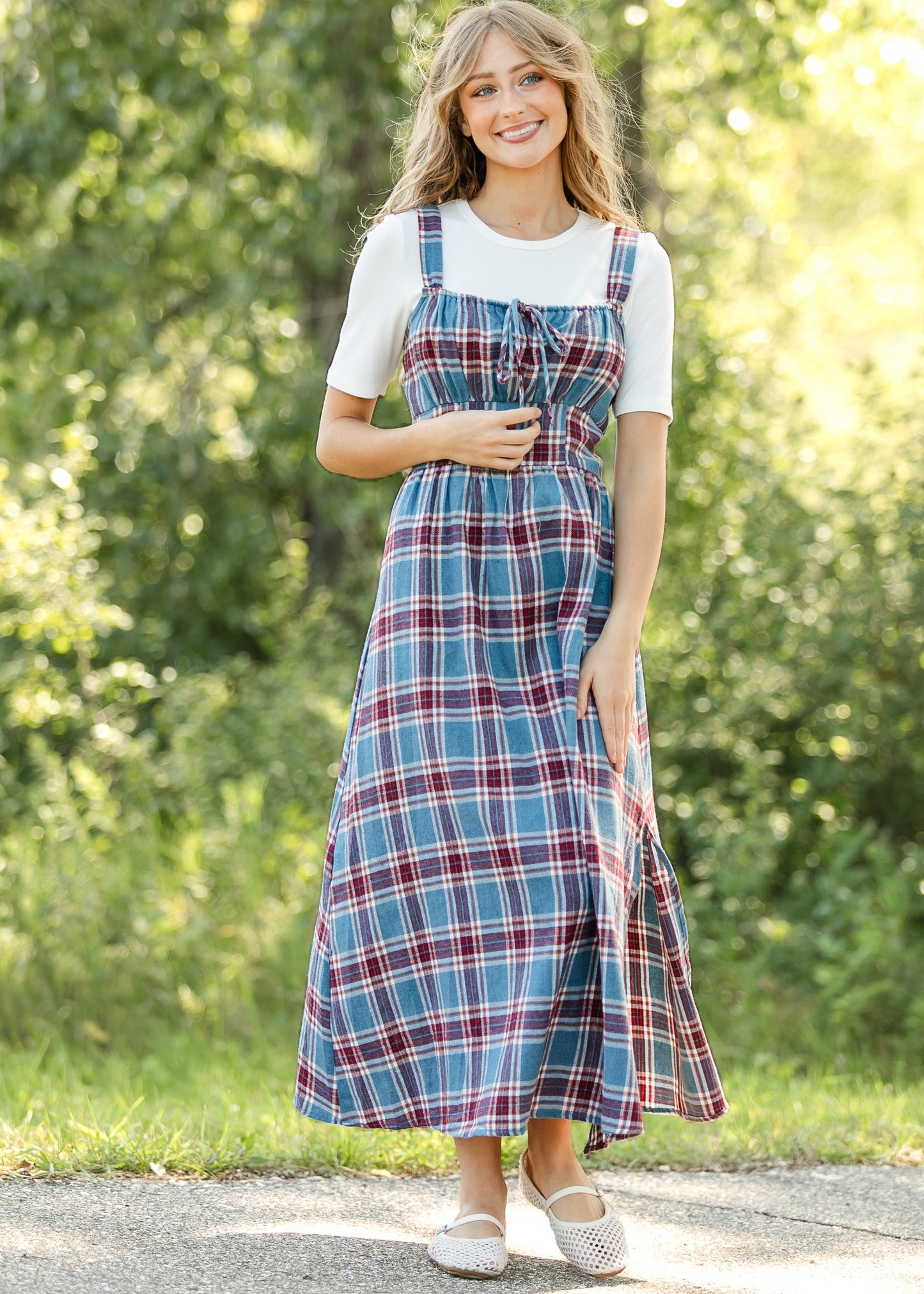 Flannel Cure Milkmaid Midi Dress FF Dresses