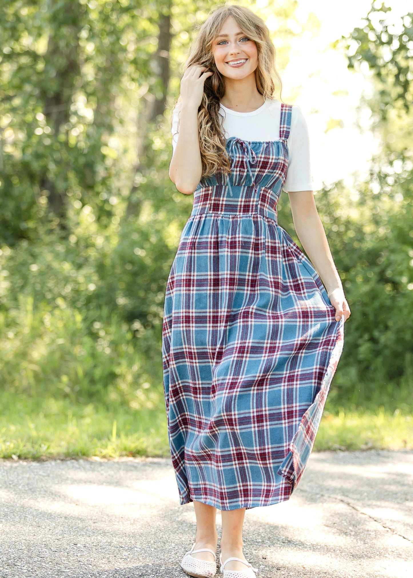 Flannel Cure Milkmaid Midi Dress FF Dresses