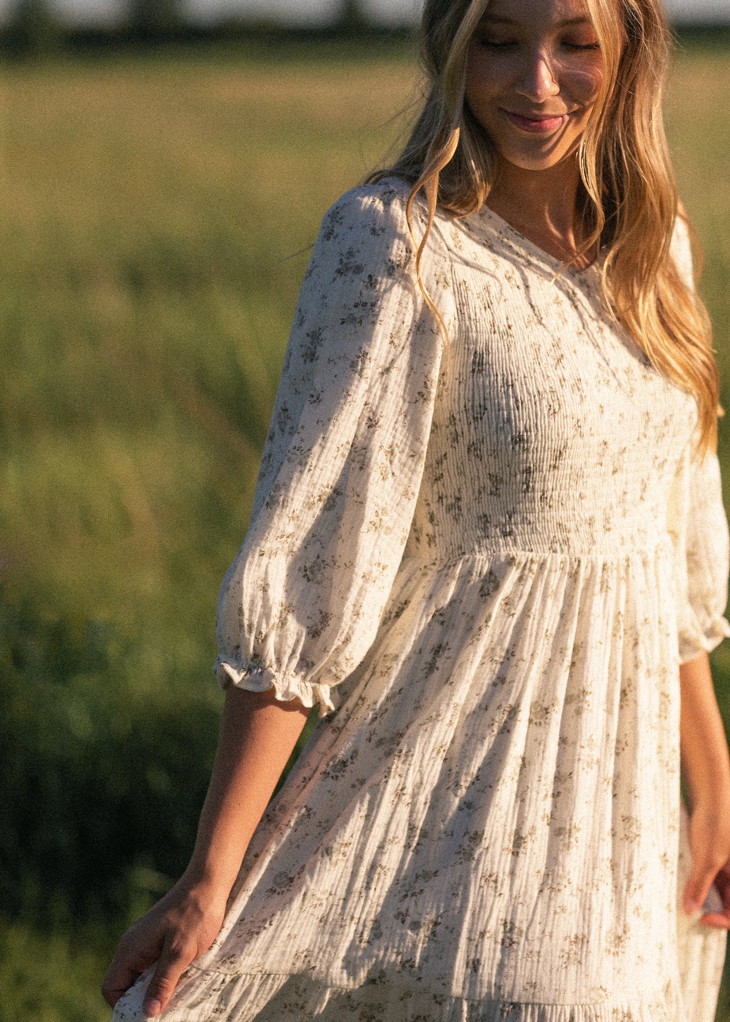 Flora Smocked Midi Dress IC Dresses