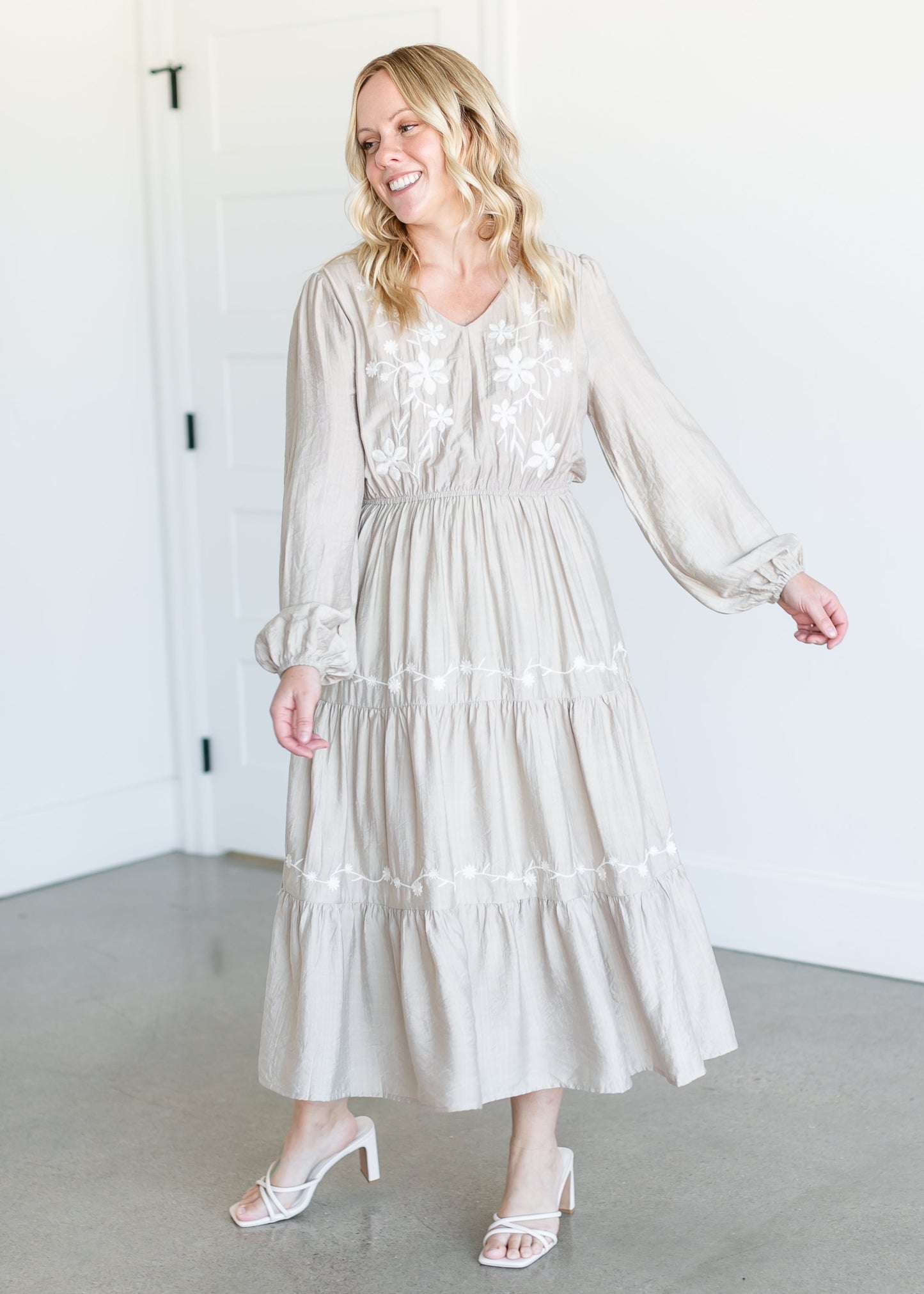 Floral Crochet Detailed Long Sleeve Dress FF Dresses