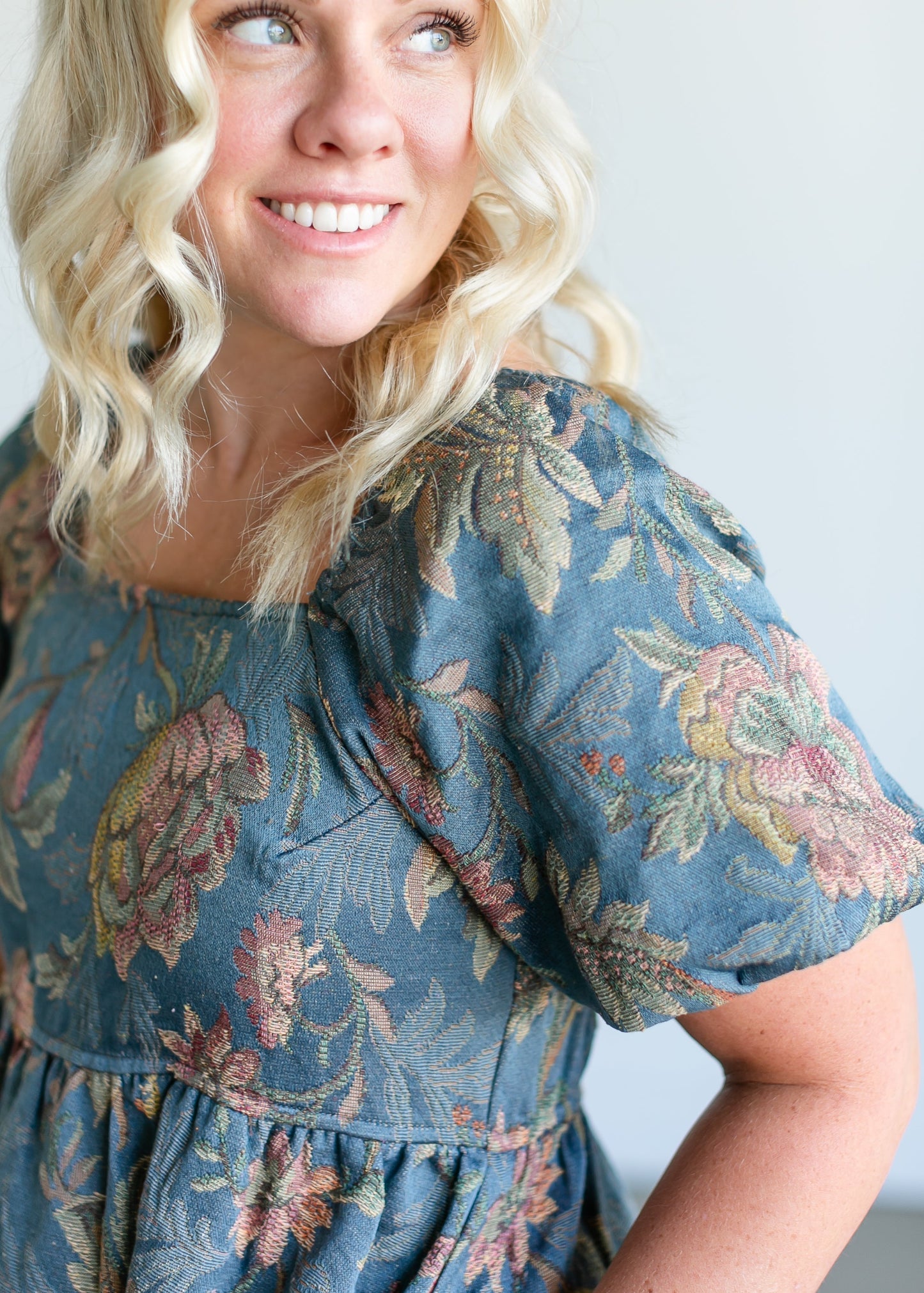 Floral Jacquard Midi Dress FF Dresses