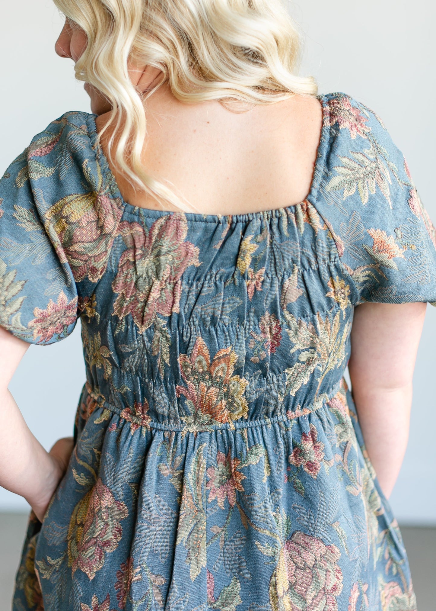 Floral Jacquard Midi Dress FF Dresses