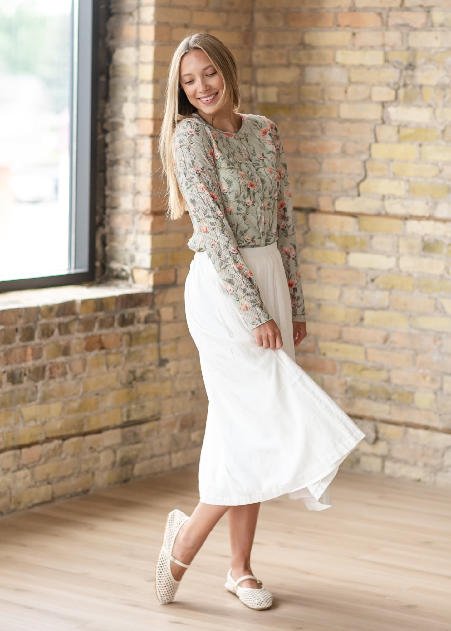 Floral Mesh Button Cardigan FF Layering Essentials
