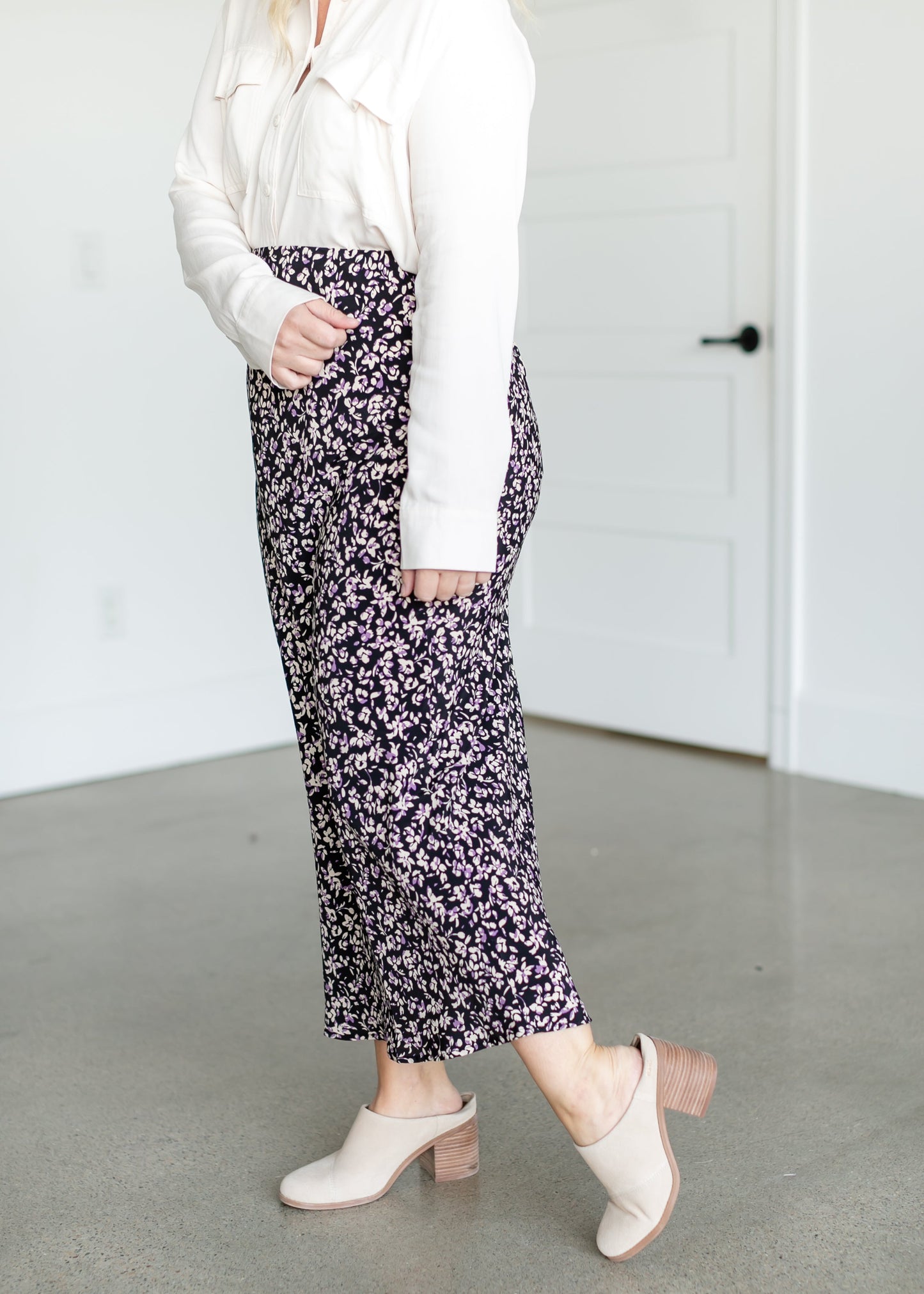 Floral Midi Slip Skirt FF Skirts