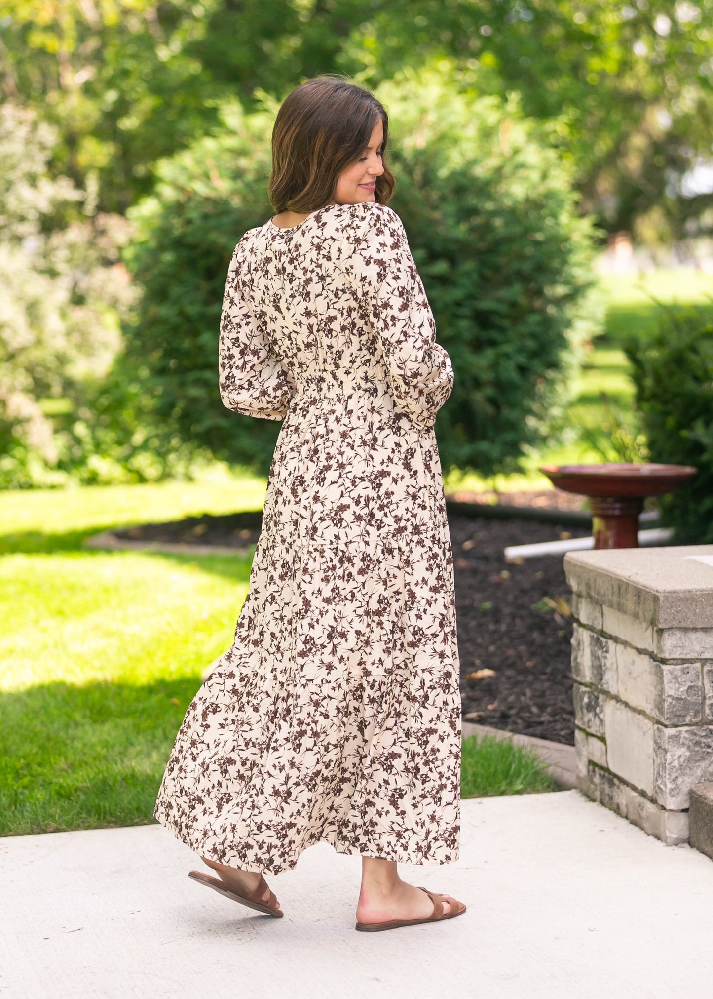 Floral Print Long Sleeve Maxi Dress FF Dresses