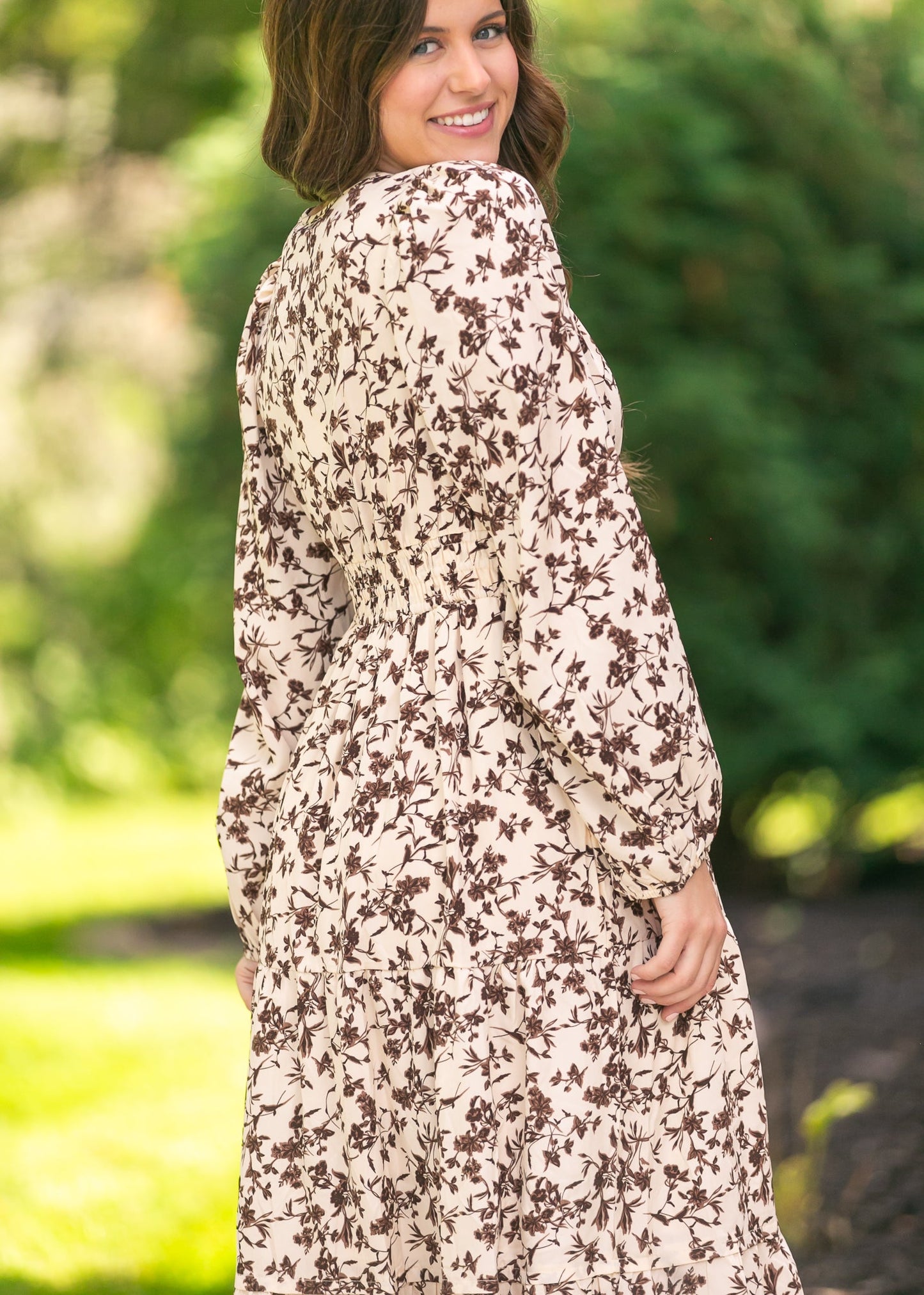 Floral Print Long Sleeve Maxi Dress FF Dresses