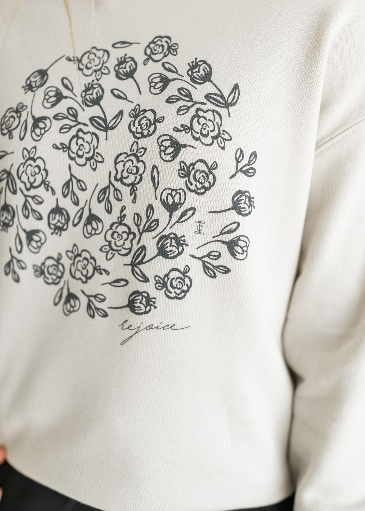 Floral Rejoice Crewneck Sweatshirt Tops