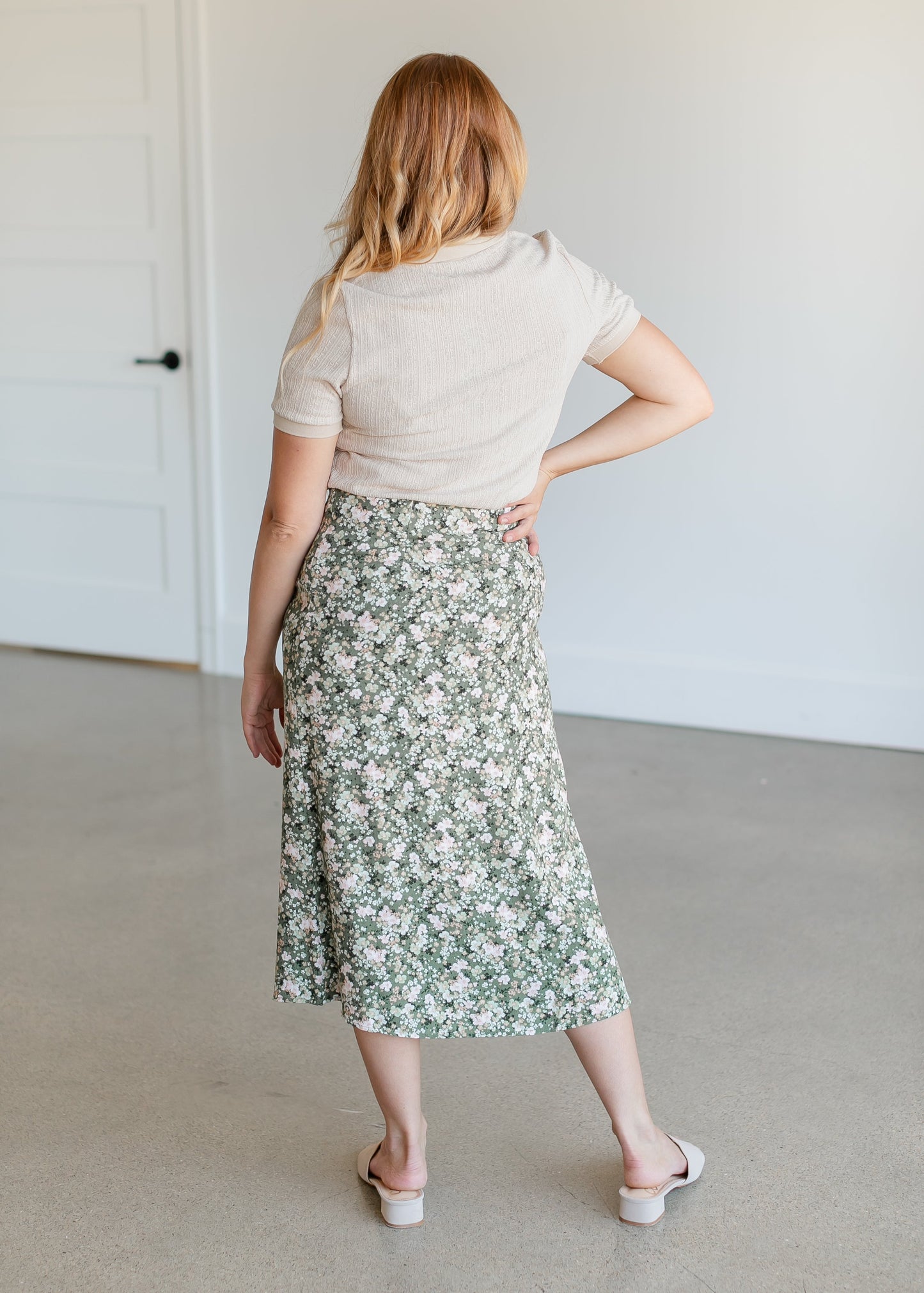 Floral Side Zip Midi Skirt FF Skirts