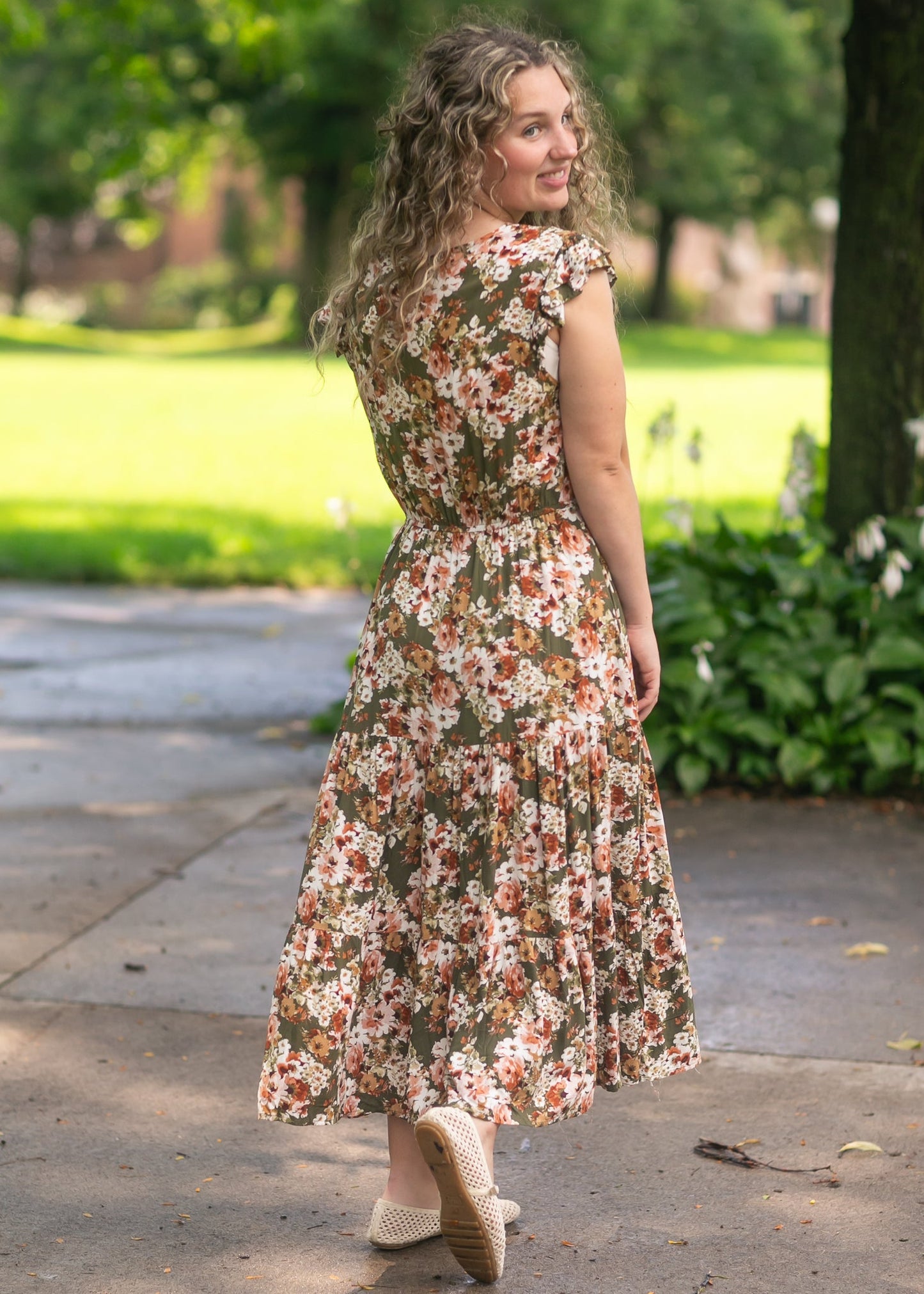 Floral Smocked V-Neck Dress FF Dresses