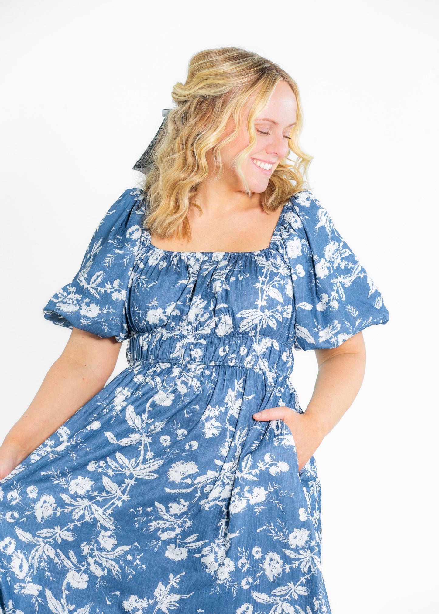 Floral Textured Print Maxi Dress FF Dresses