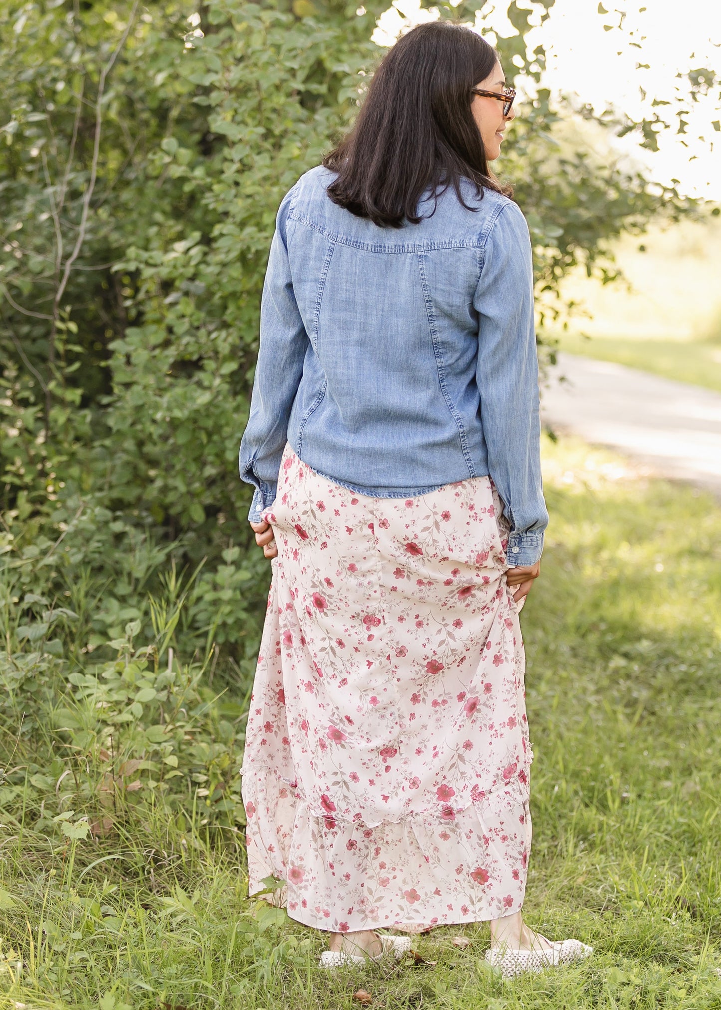Floral Waist Tie Maxi Skirt FF Skirts