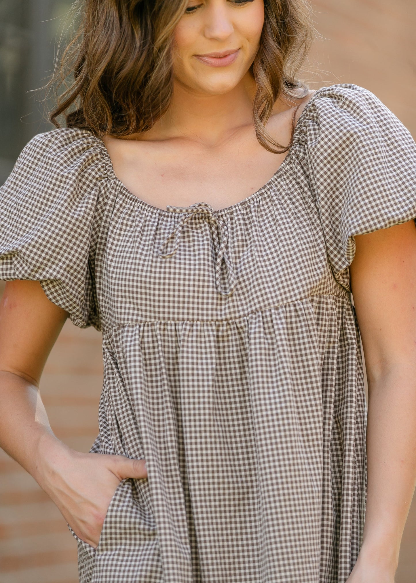 Flowy Checkered Midi Dress FF Dresses