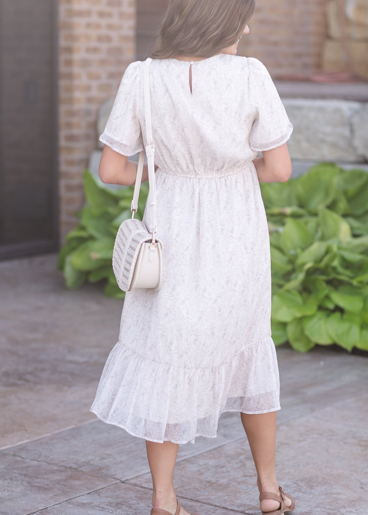 Flutter Sleeve Midi Dress FF Dresses