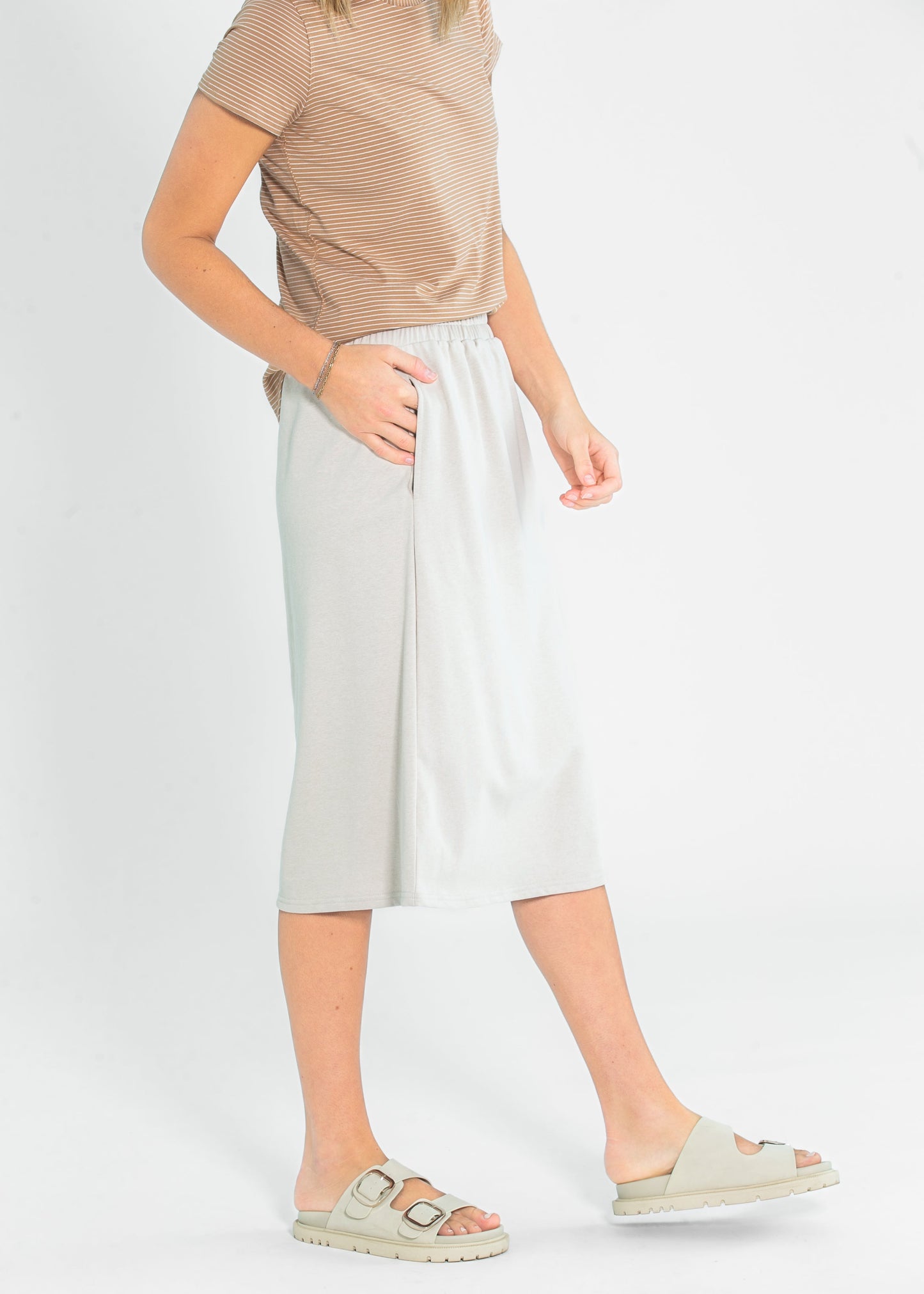 French Terry Elastic Waist Skirt FF Skirts