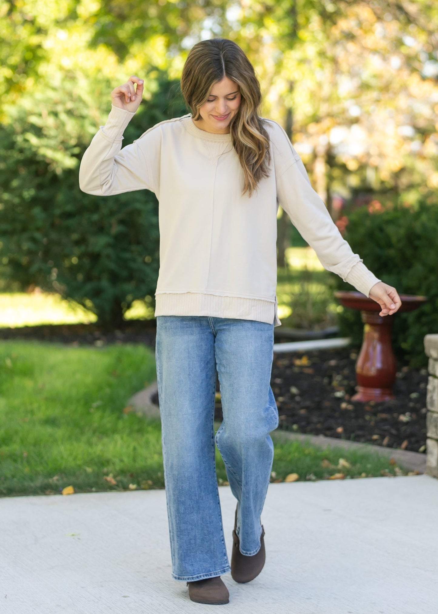 French Terry Exposed Seam Sweatshirt FF Tops