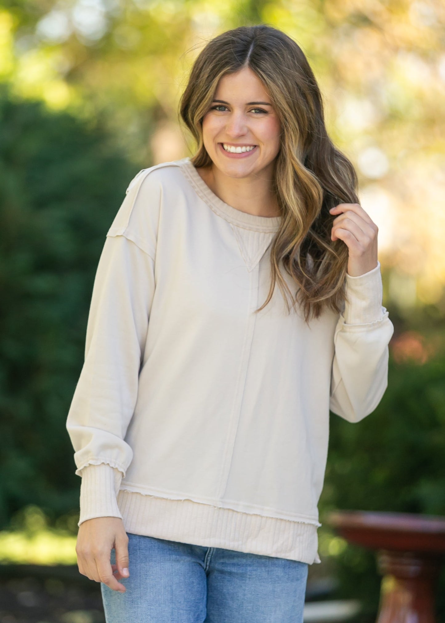 French Terry Exposed Seam Sweatshirt FF Tops
