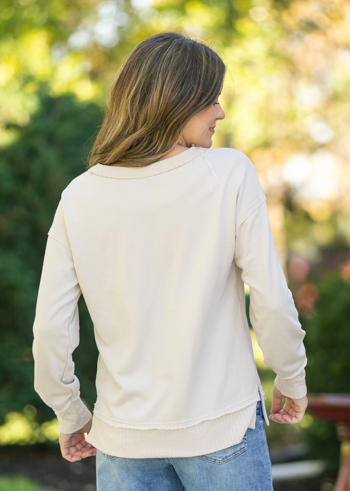French Terry Exposed Seam Sweatshirt FF Tops