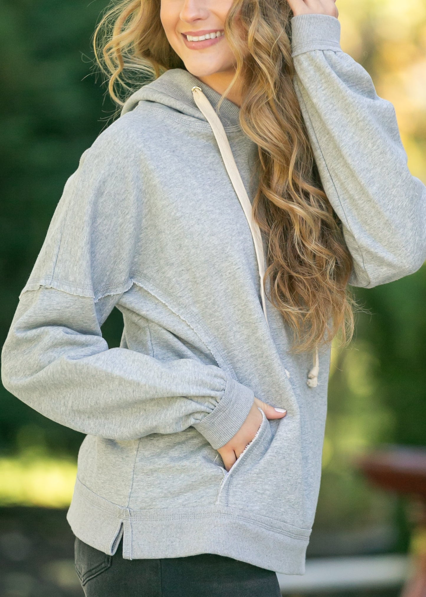 French Terry Seam Detail Hoodie FF Tops